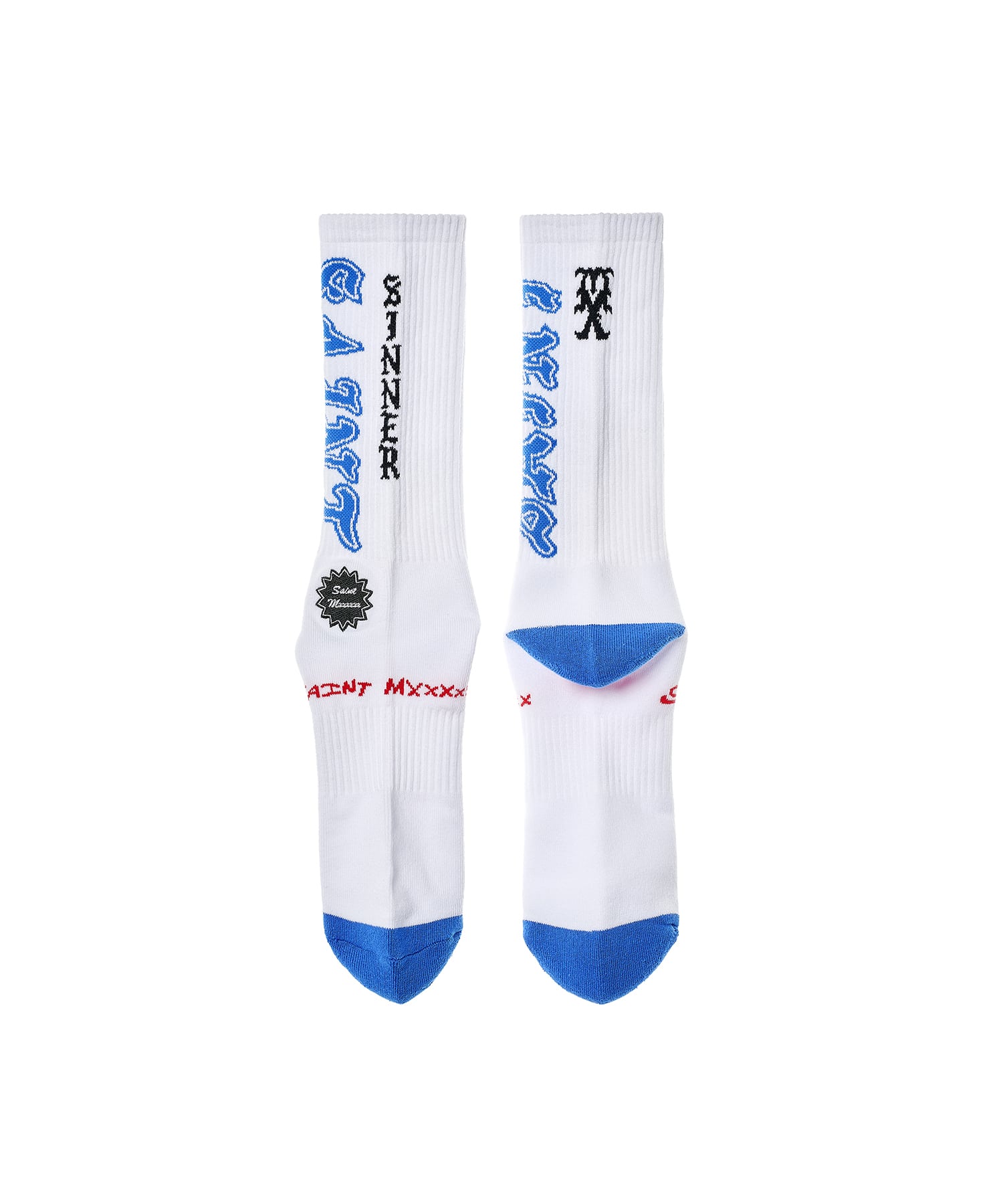 【セントマイケル】SM-MK8-0000-107/SOCKS/SAINT/WHITE+BLUE SAINT MXXXXXX