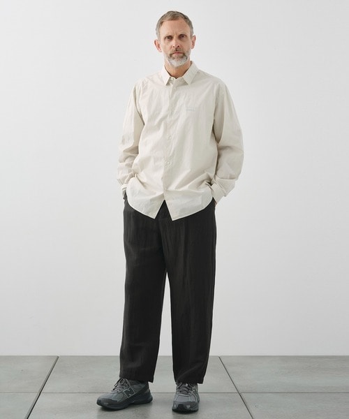タグ付き　StretchライトコットンAsymmetryトップス SHRINK COTTON LAWN OVERSIZED SHIRT | ATON