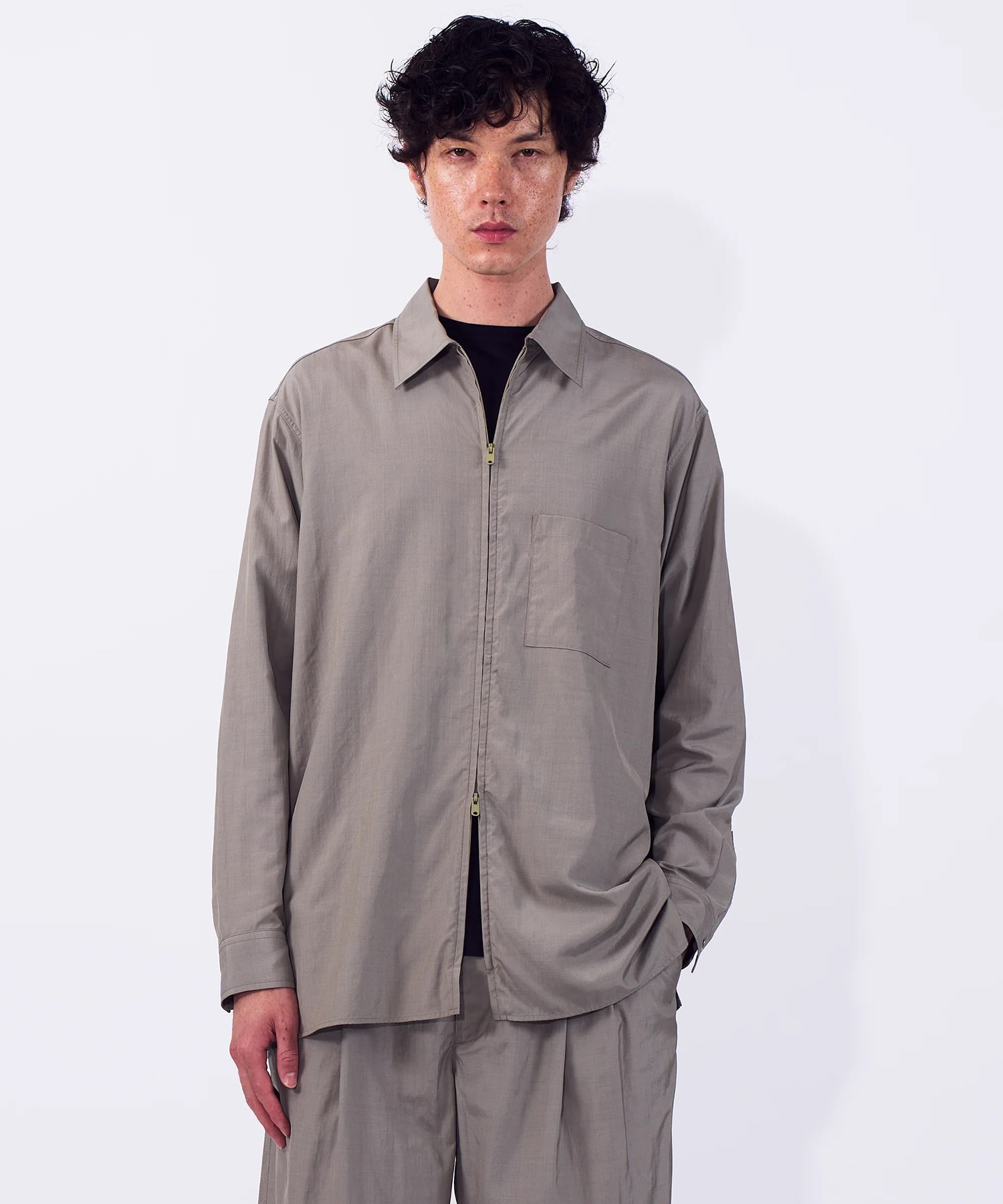 【ヨーク】Silk Nylon Zip Shirt YOKE