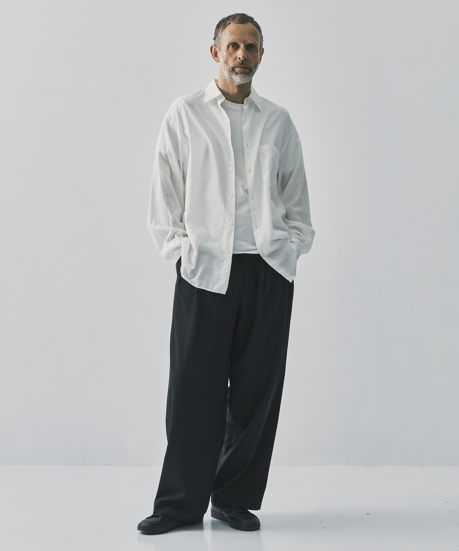 【ヨーク】Cotton Silk Twill Garment-dyed Loosed Shirt YOKE