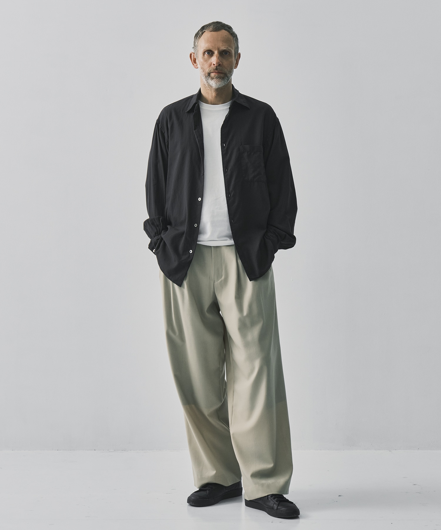 【ヨーク】Cotton Silk Twill Garment-dyed Loosed Shirt YOKE