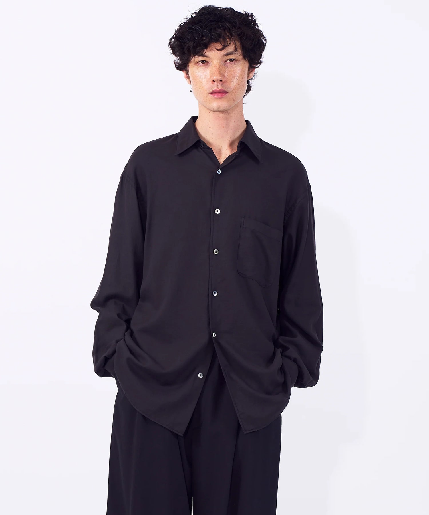 Cotton Silk Twill Garment-dyed Loosed Shirt YOKE