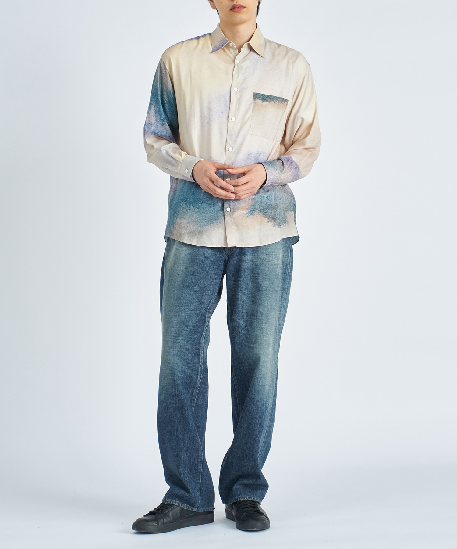 【ヨーク】LANDSCAPE PRINTED REGULAR COLLAR SHIRT 
