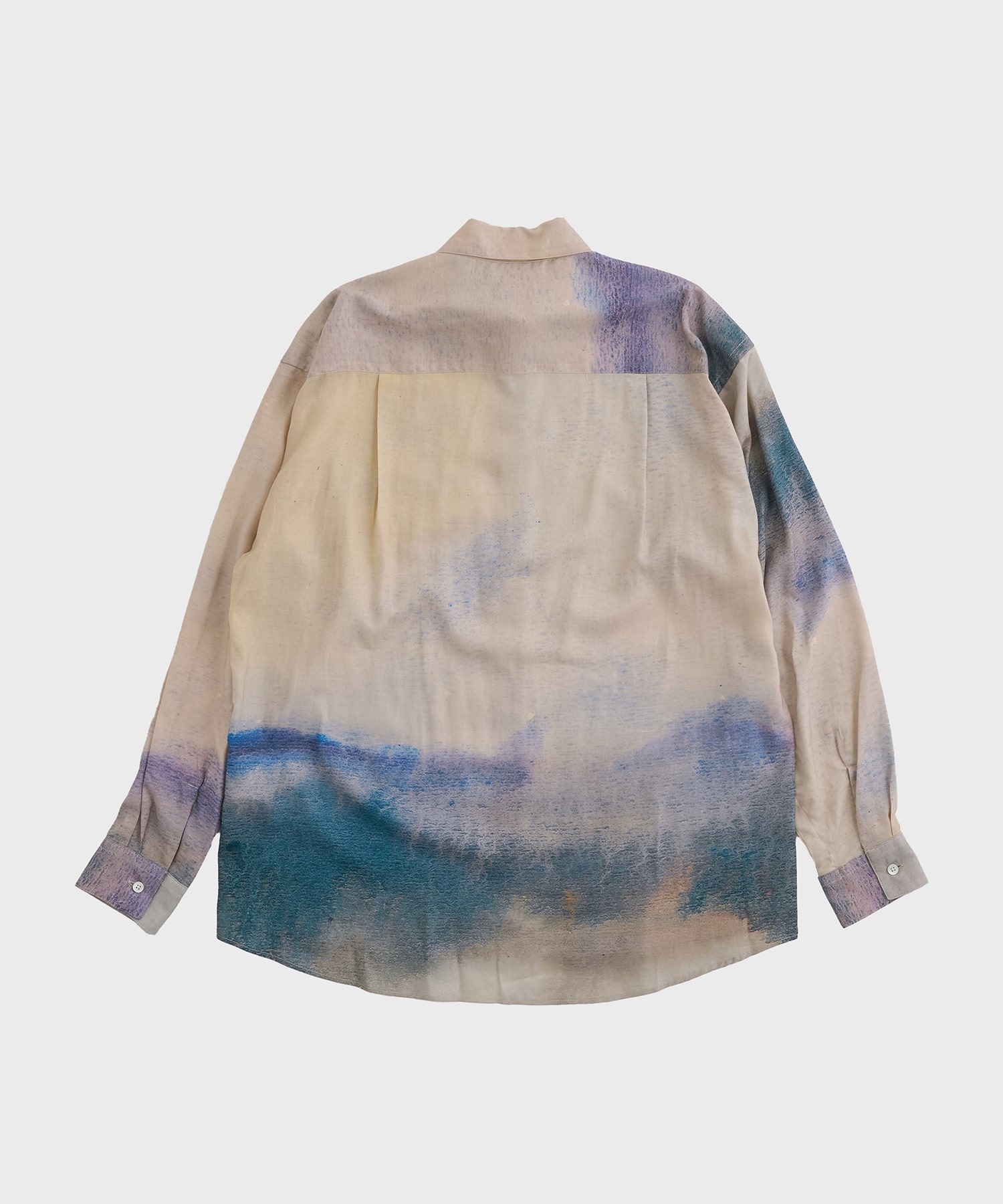 LANDSCAPE PRINTED REGULAR COLLAR SHIRT YOKE
