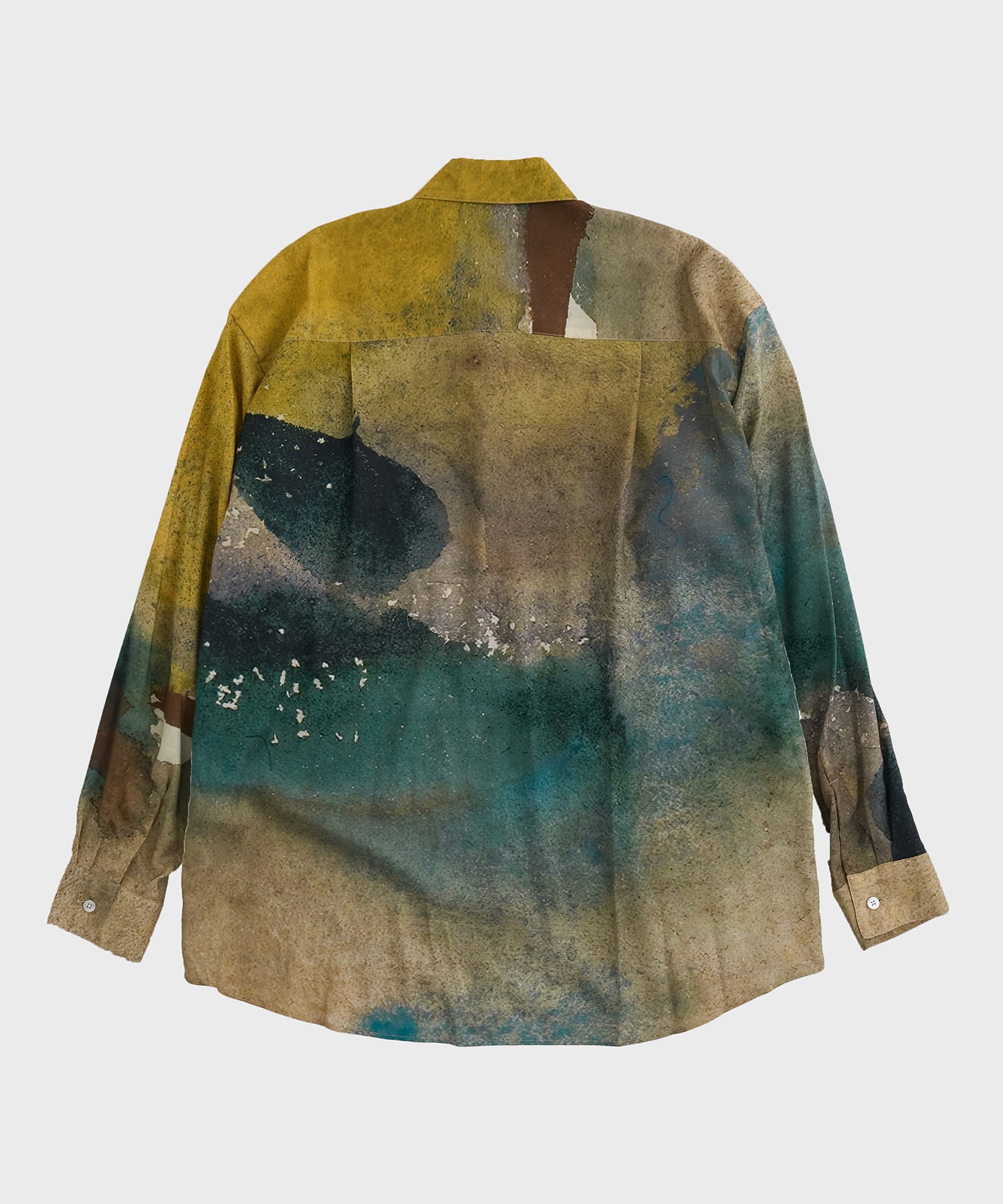 LANDSCAPE PRINTED REGULAR COLLAR SHIRT YOKE