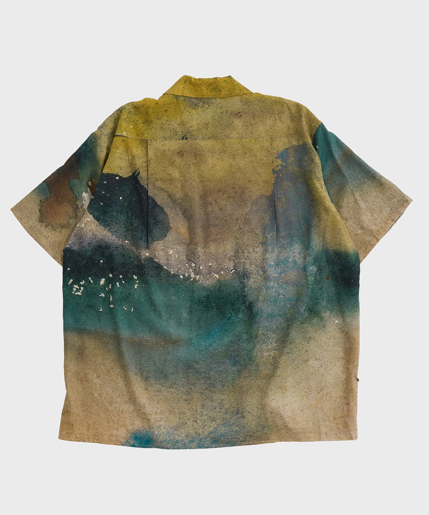 LANDSCAPE PRINTED OPEN COLLAR SHIRT YOKE