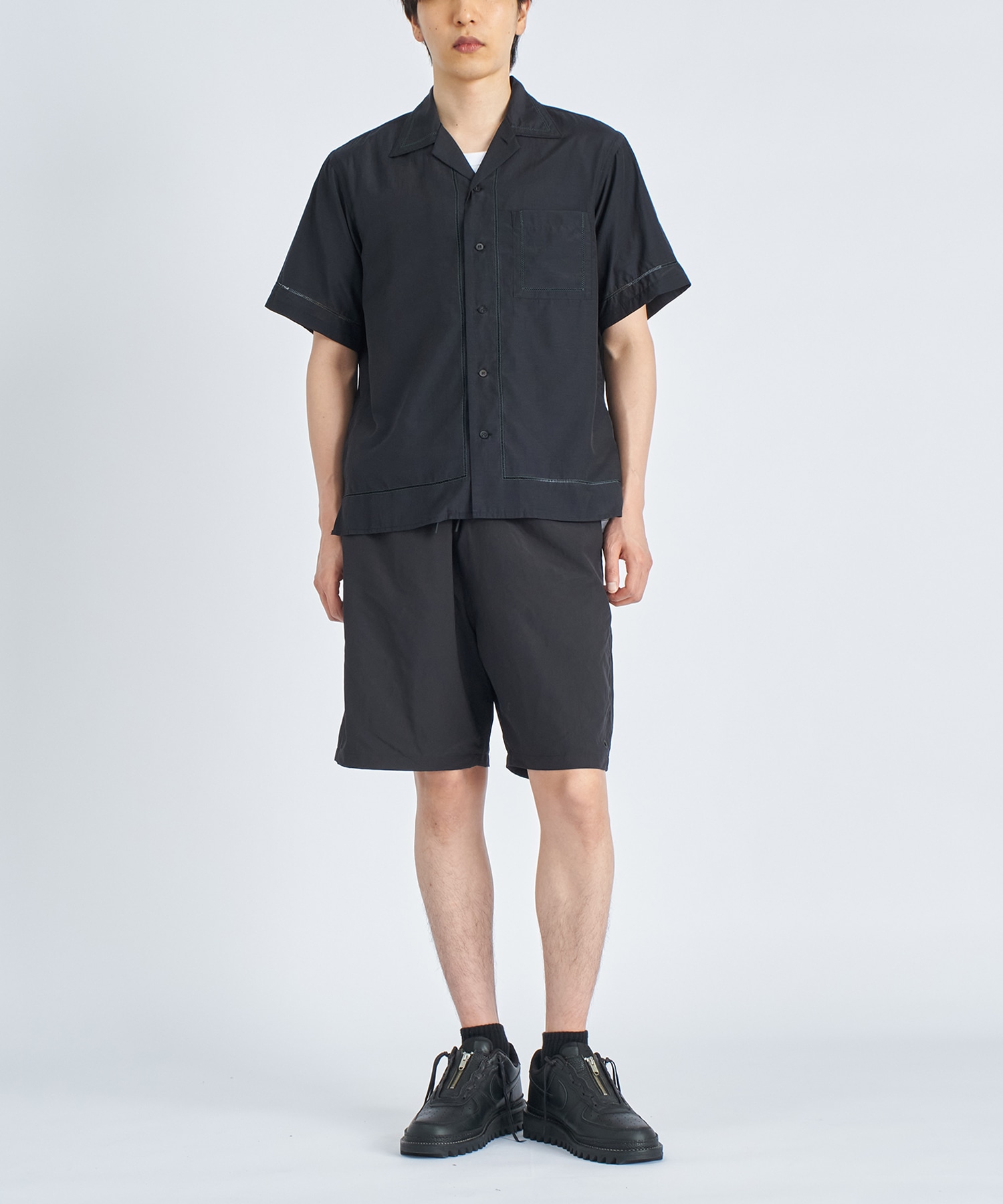 【ヨーク】EMBROIDERY OPEN COLLAR YOKE
