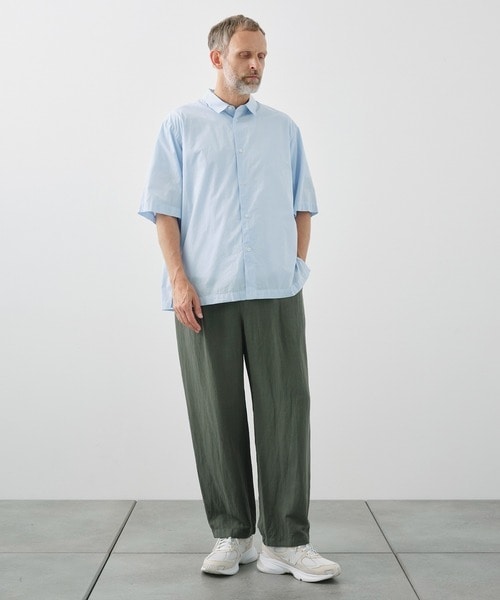 SHRINK COTTON LAWN OVERSIZED HALF SLEEVE SHIRT ATON