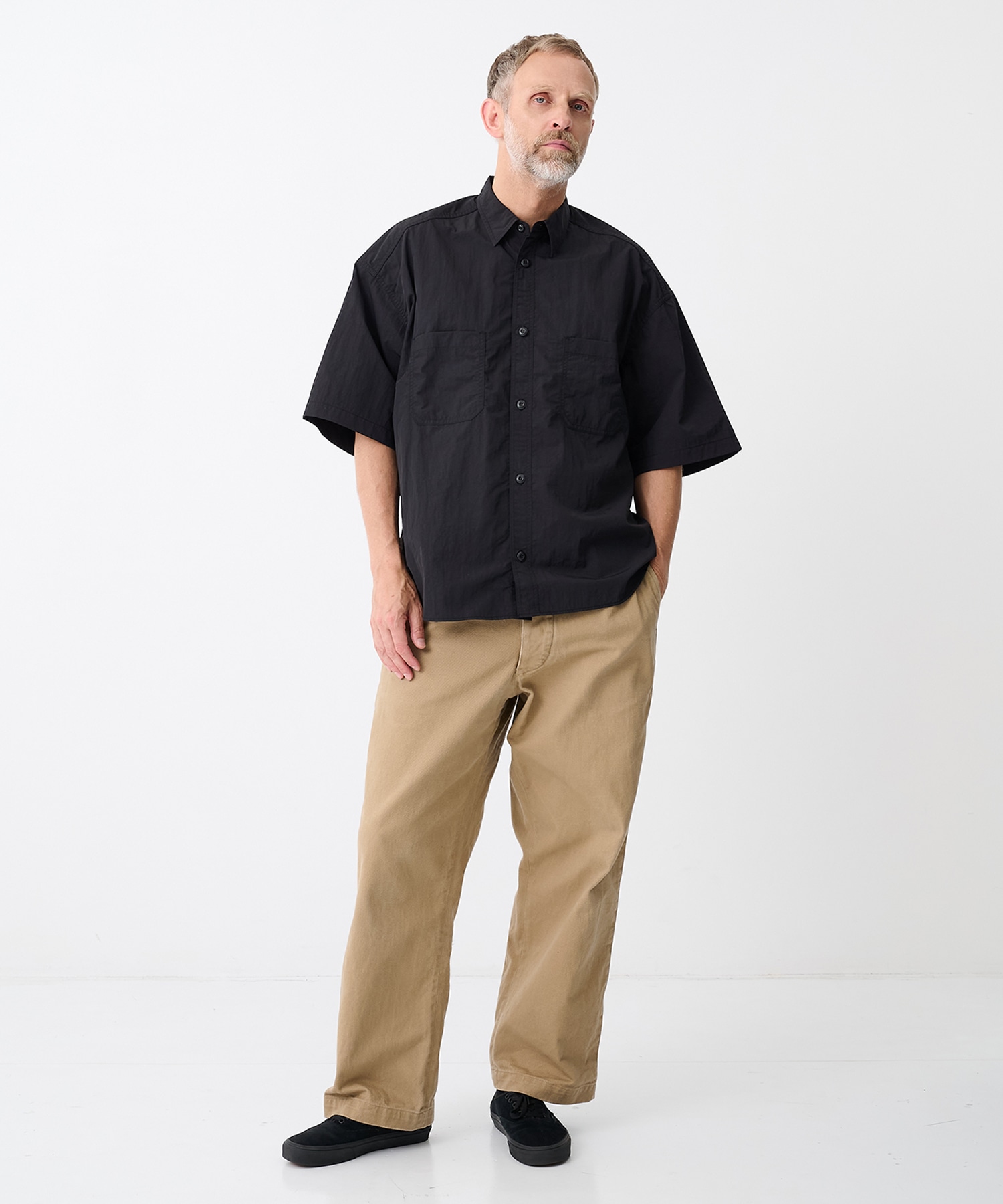 【コムデギャルソンオム】ナイロンタッサー S/S Shirts COMME des GARCONS HOMME