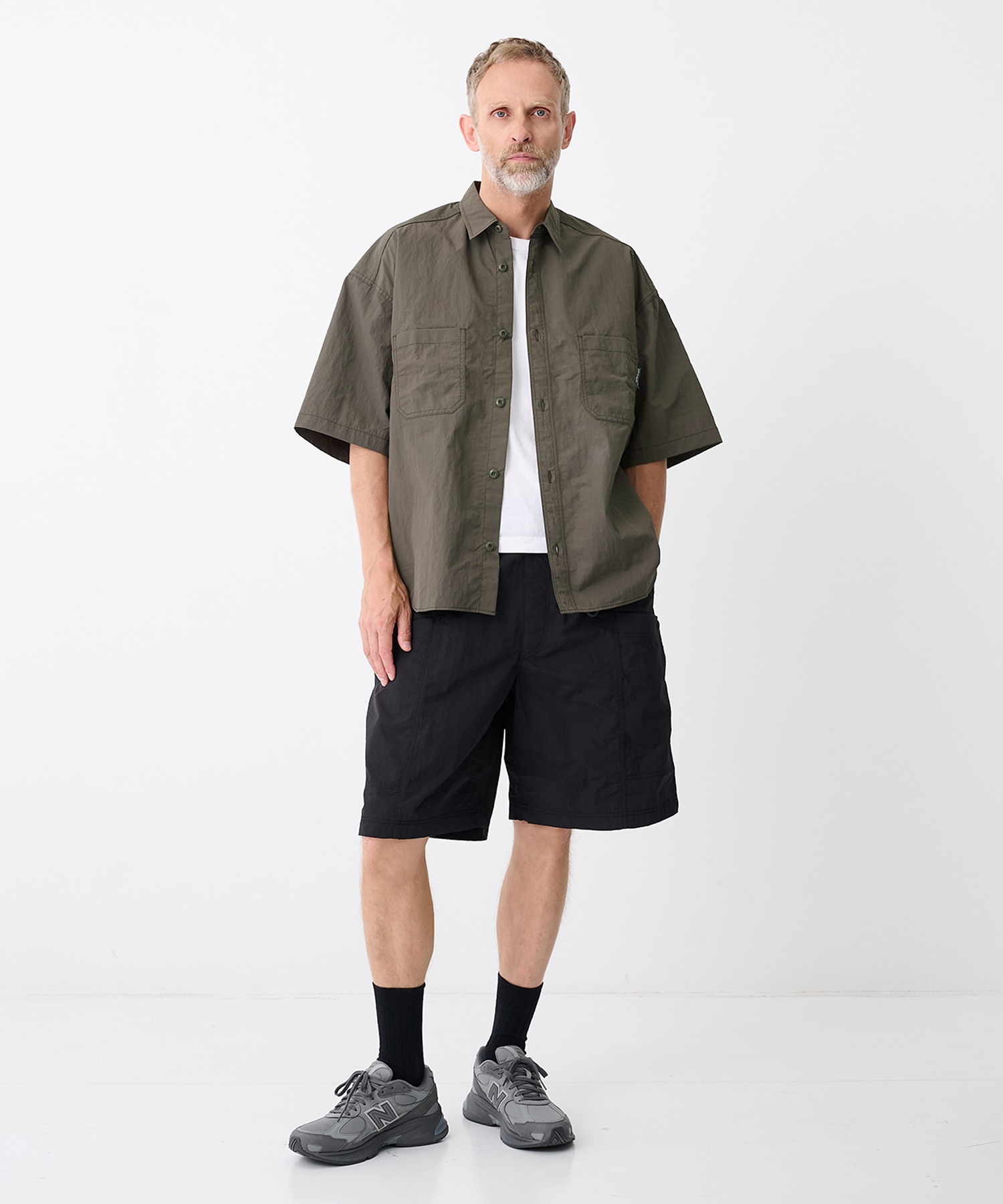 【コムデギャルソンオム】ナイロンタッサー S/S Shirts COMME des GARCONS HOMME