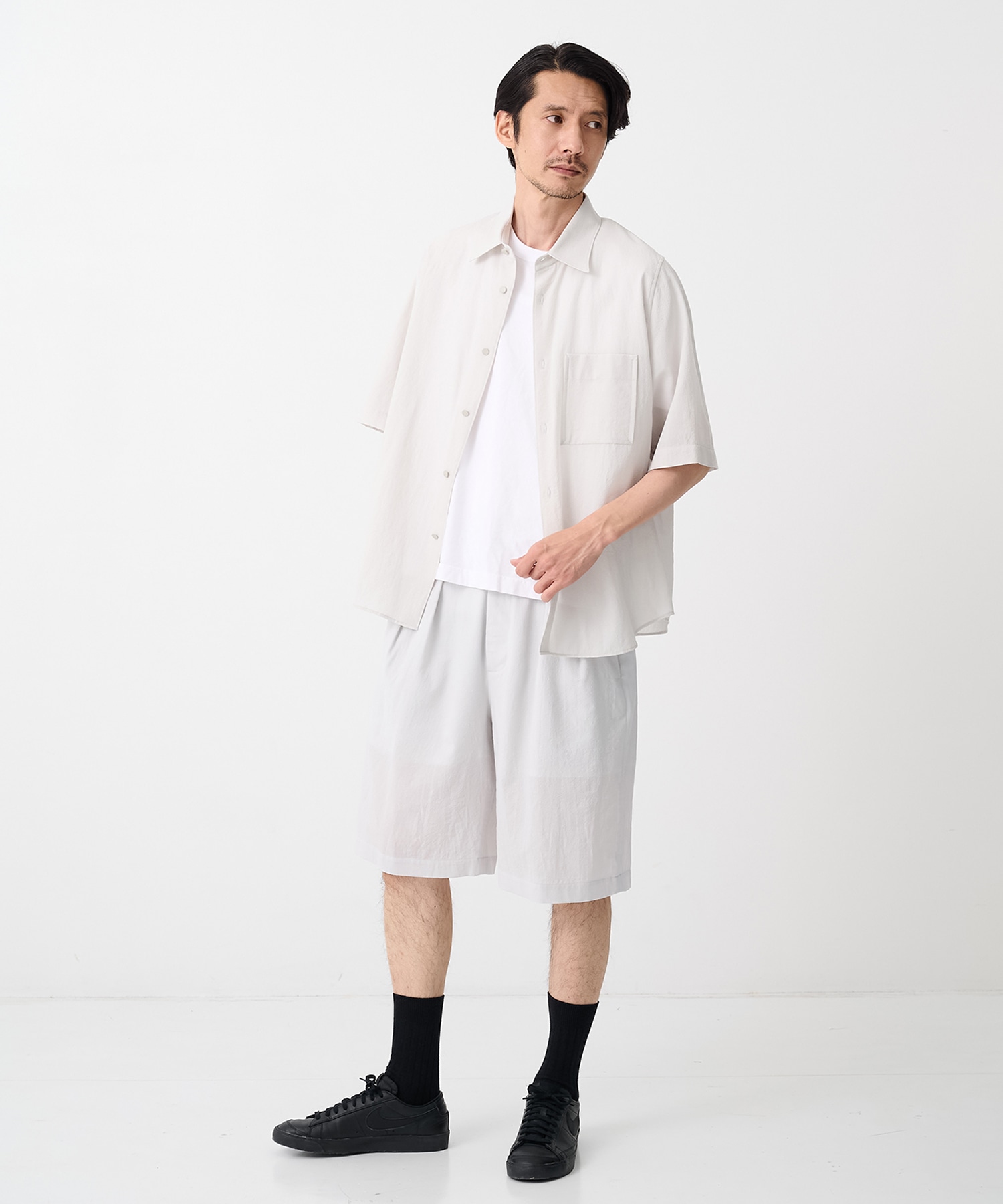 【イレニサ】EXTENDED YOKE HALF-SLEEVED SHIRT IRENISA