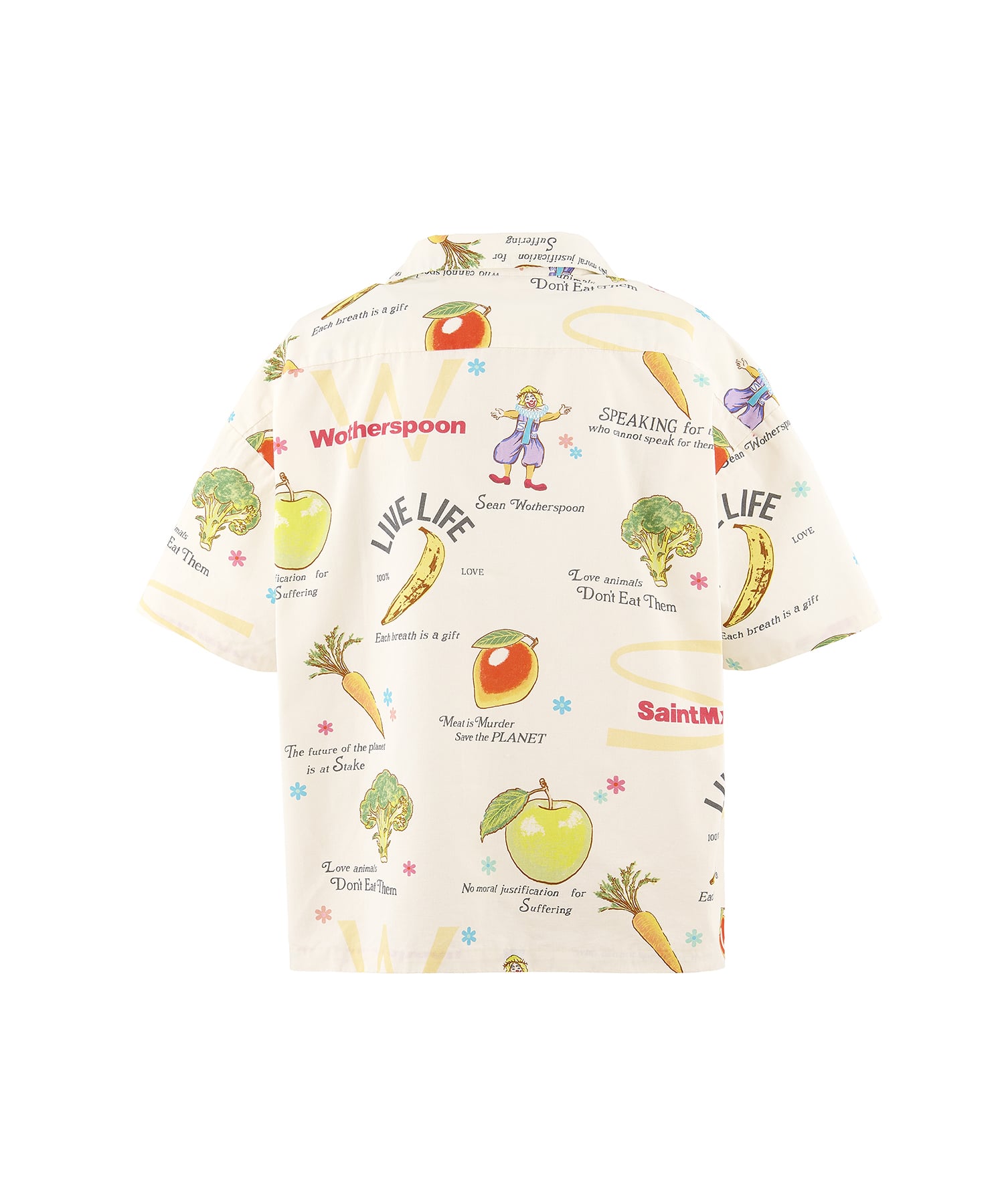 【セントマイケル】SM-MK8-0000-C10/SW_OPEN COLLAR SHIRT/WHITE SAINT MXXXXXX