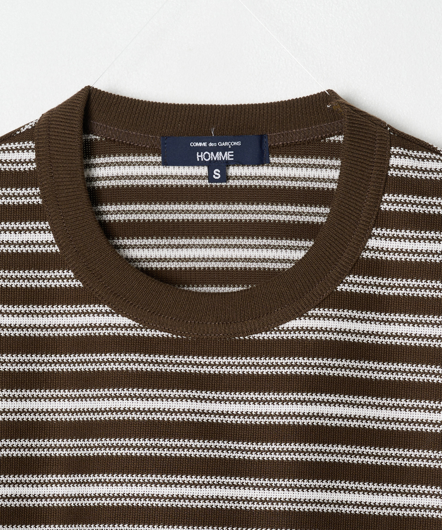 【コムデギャルソンオム】綿ラッセルボーダー Drawcord S/S Tee COMME des GARCONS HOMME