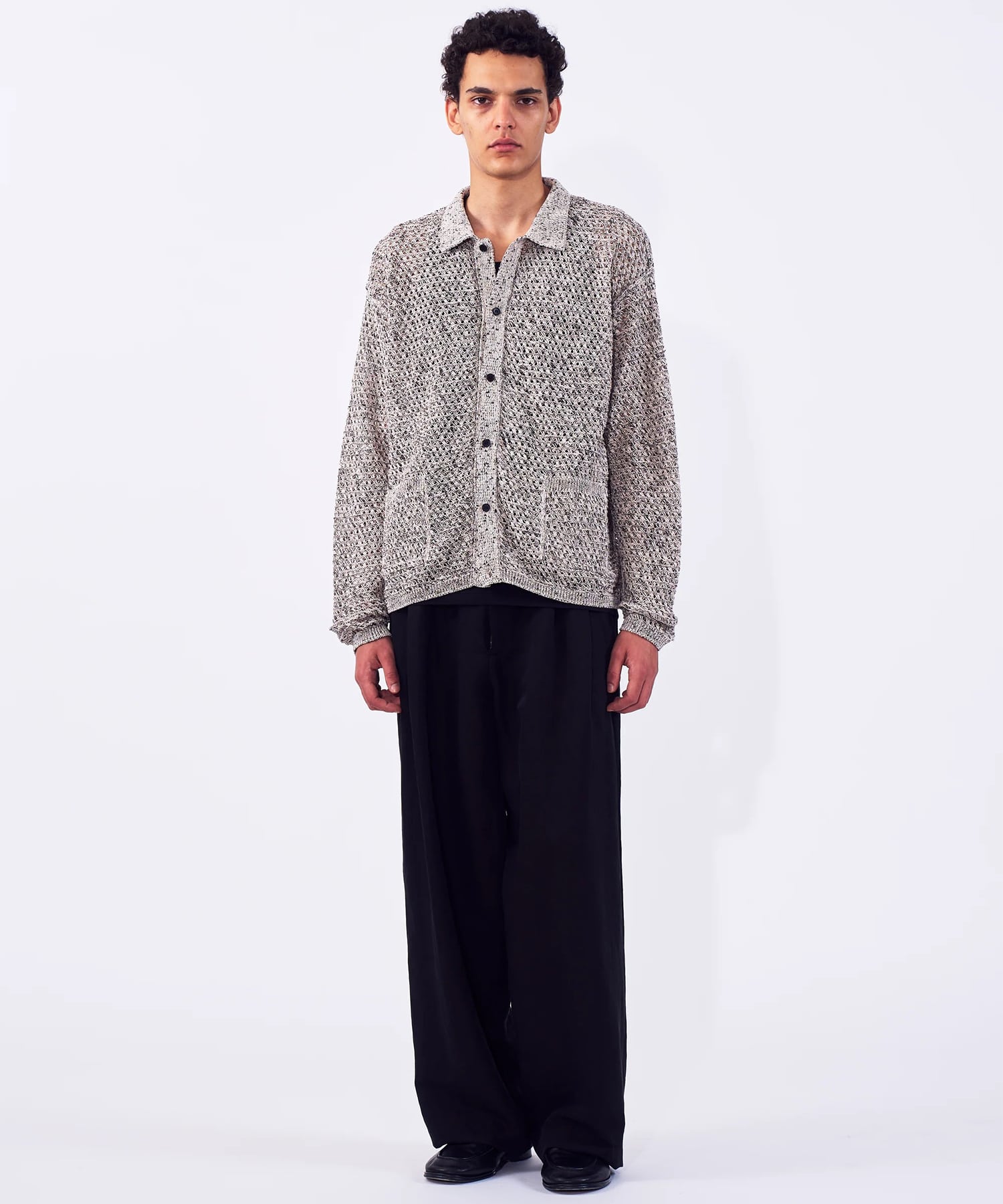 Mesh Knit Shirt Cardigan YOKE