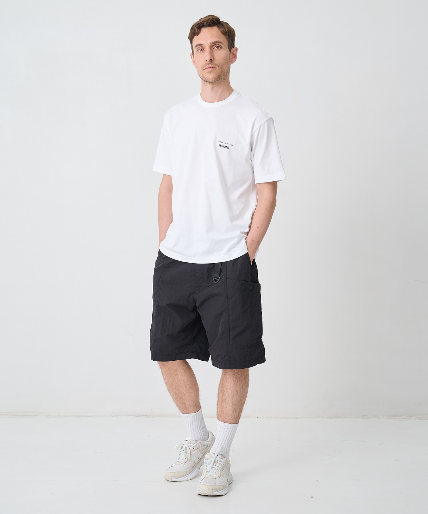 【コムデギャルソンオム】ナイロンタッサー Belt Shorts COMME des GARCONS HOMME