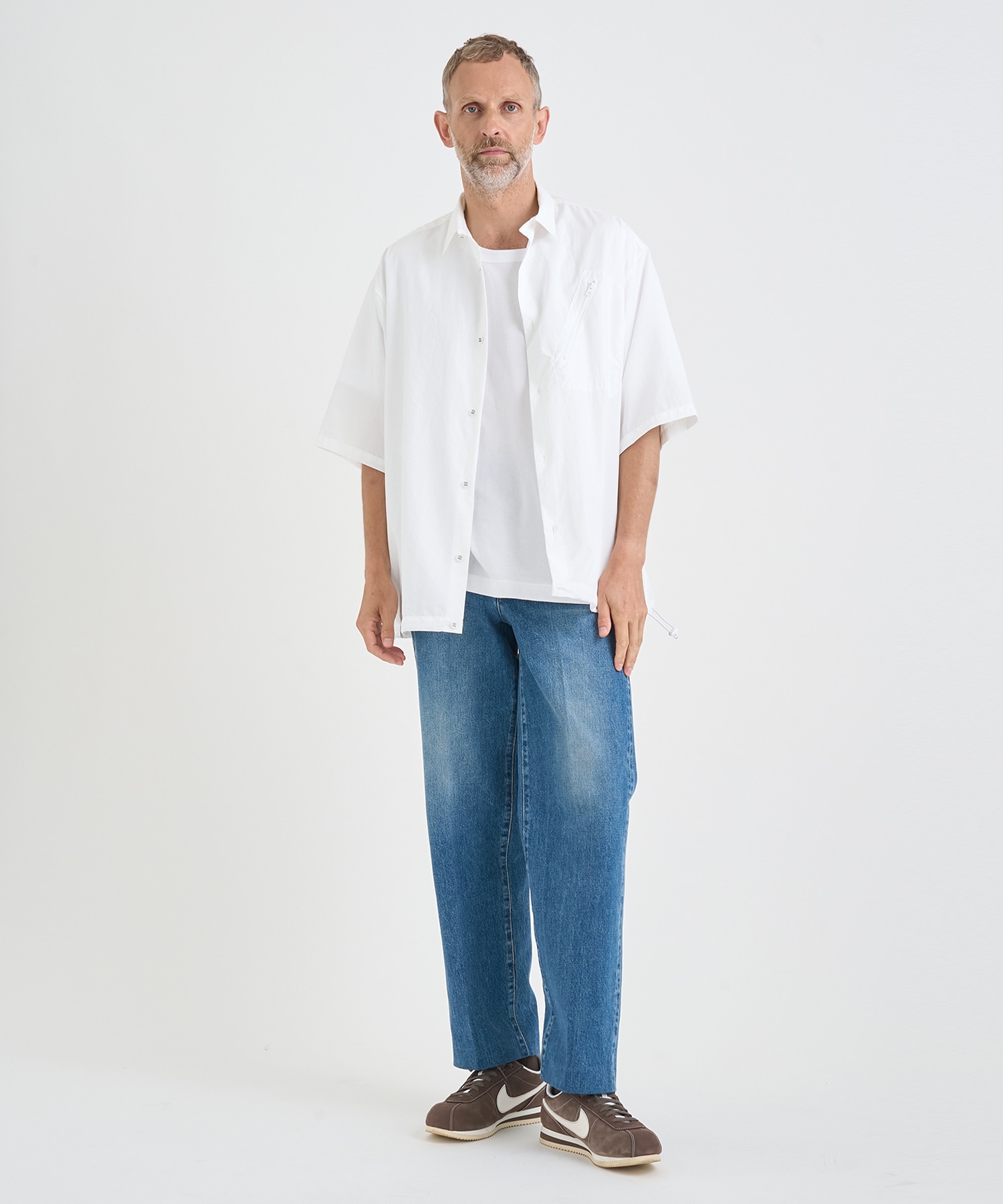 別注 DRAW CORD S/S POCKET SHIRTS White Mountaineering