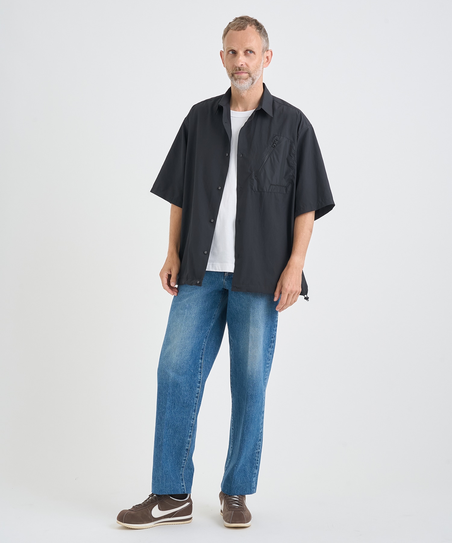 別注 DRAW CORD S/S POCKET SHIRTS White Mountaineering