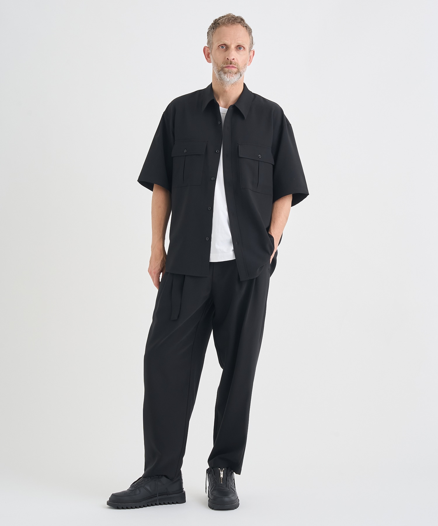別注 PE CONPACT TWILL W POCKET S/S SHIRT ATTACHMENT