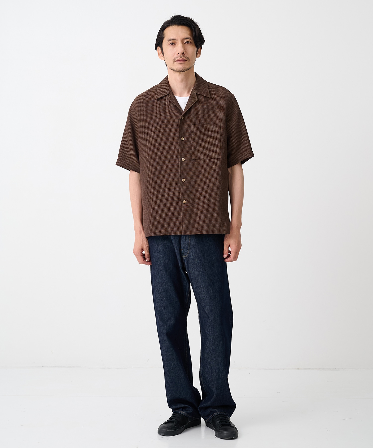 【イレニサ】別注SUMMER TWEED OPEN COLLAR SHIRT IRENISA