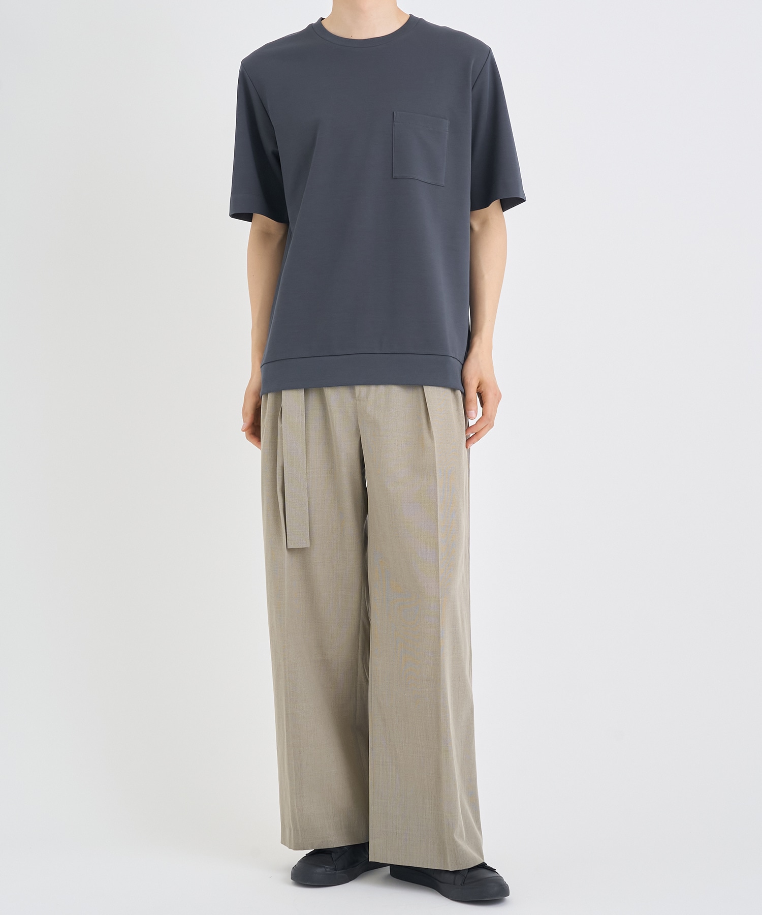 別注 RIB SHORT-SLEEVED POCKET T-SHIRT IRENISA