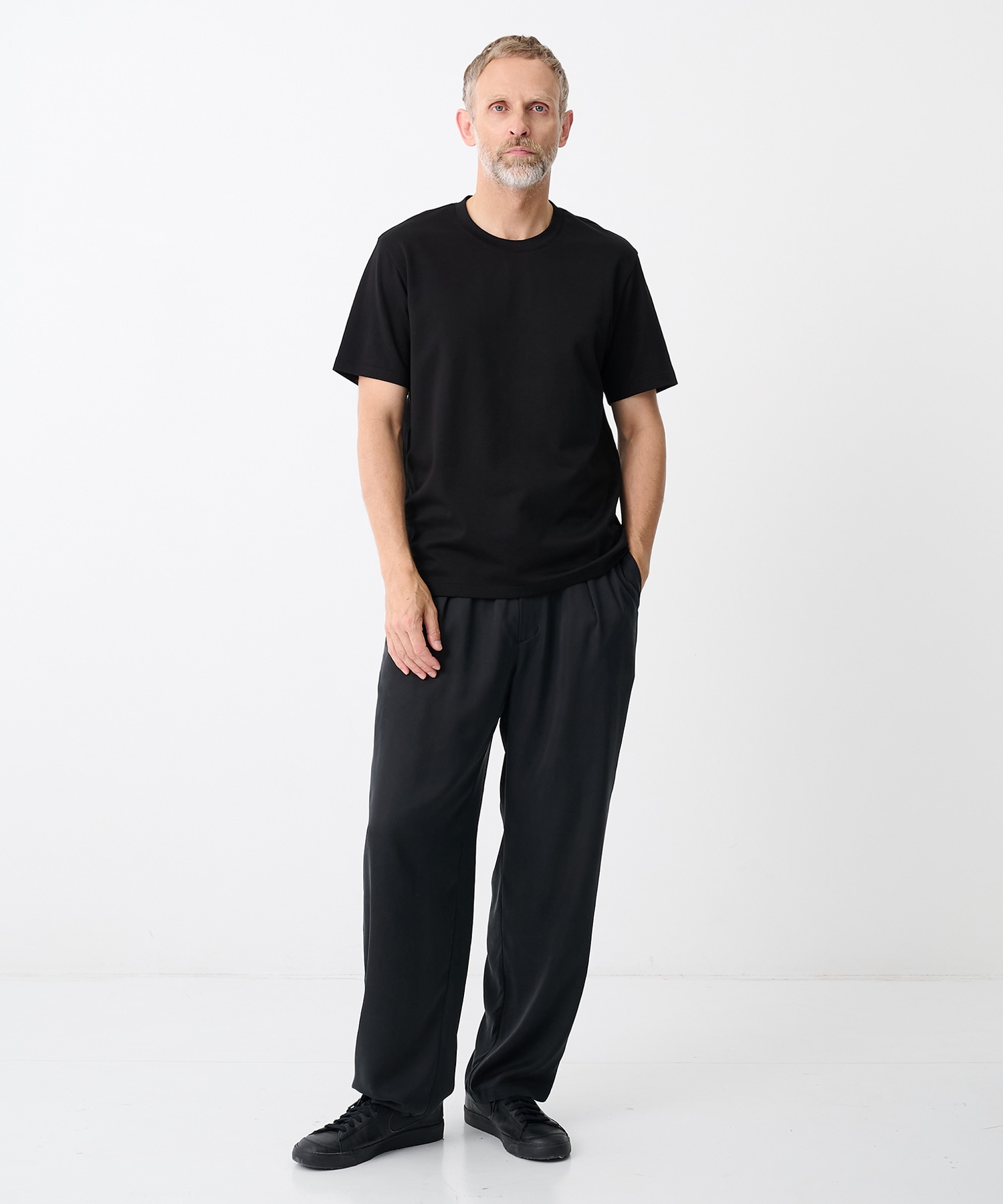 COTTON DOUBLE FACE SLIM FIT S/S TEE ATTACHMENT