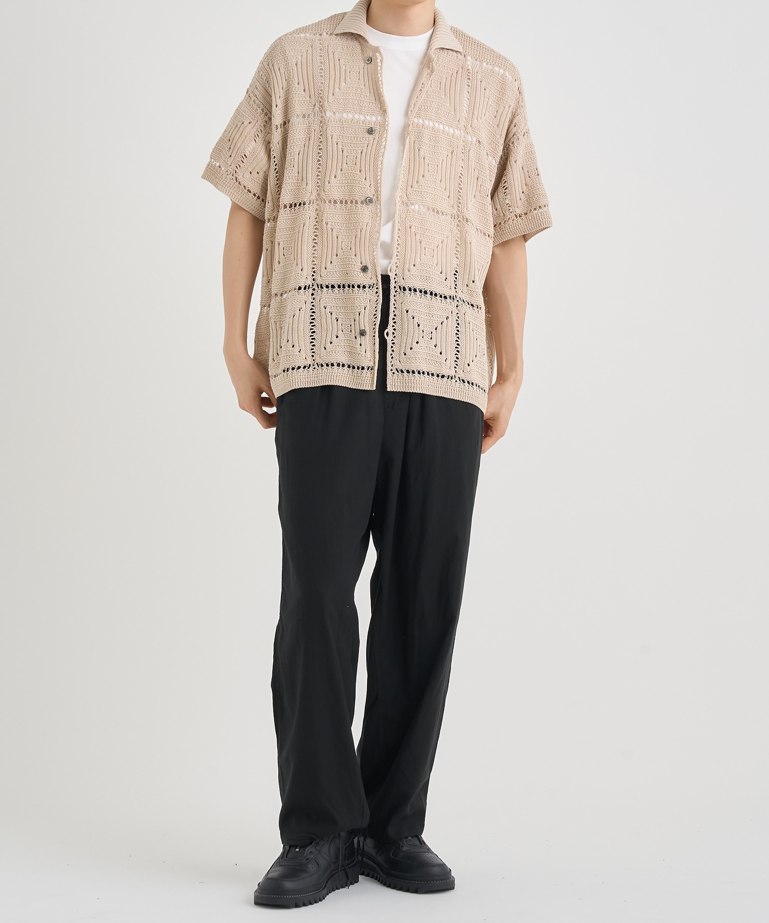 CROCHET KNIT SHIRT YOKE