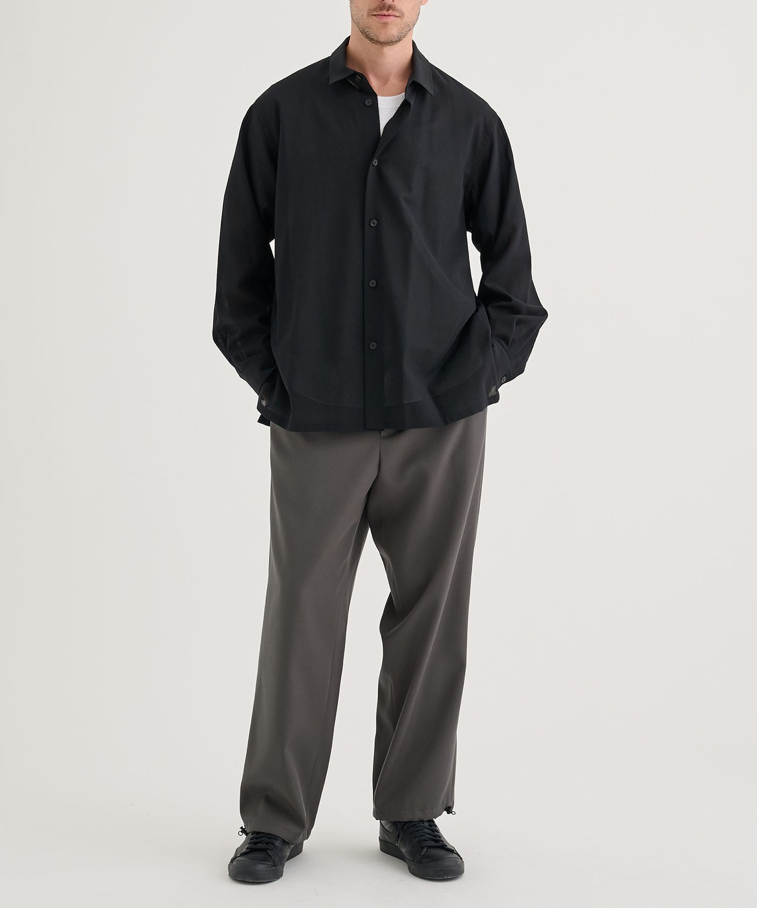 TWIST WOOL WASHER OVERSIZED SHIRT ATON