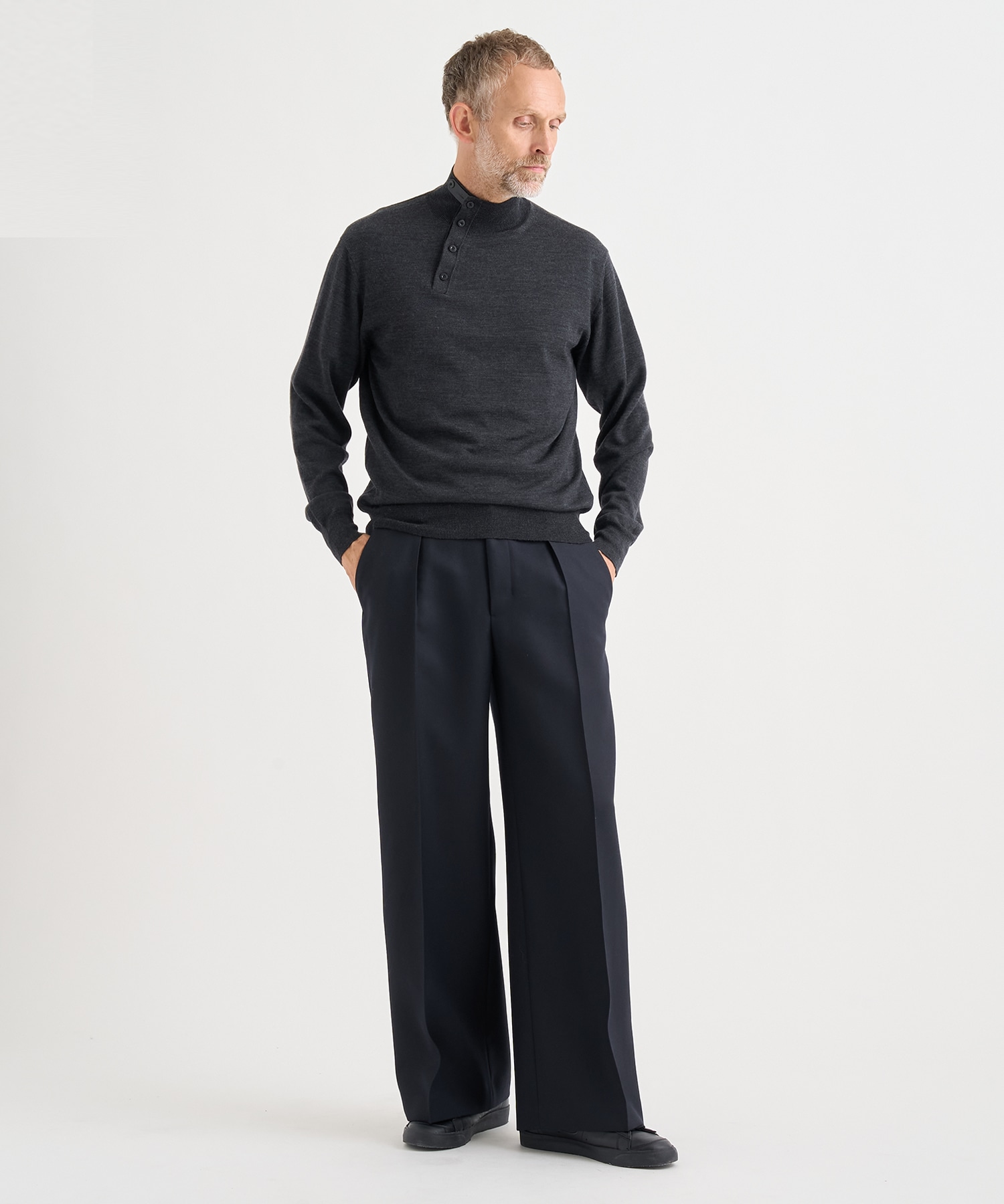 WOOL HIGH-NECK KNIT PULLOVER IRENISA