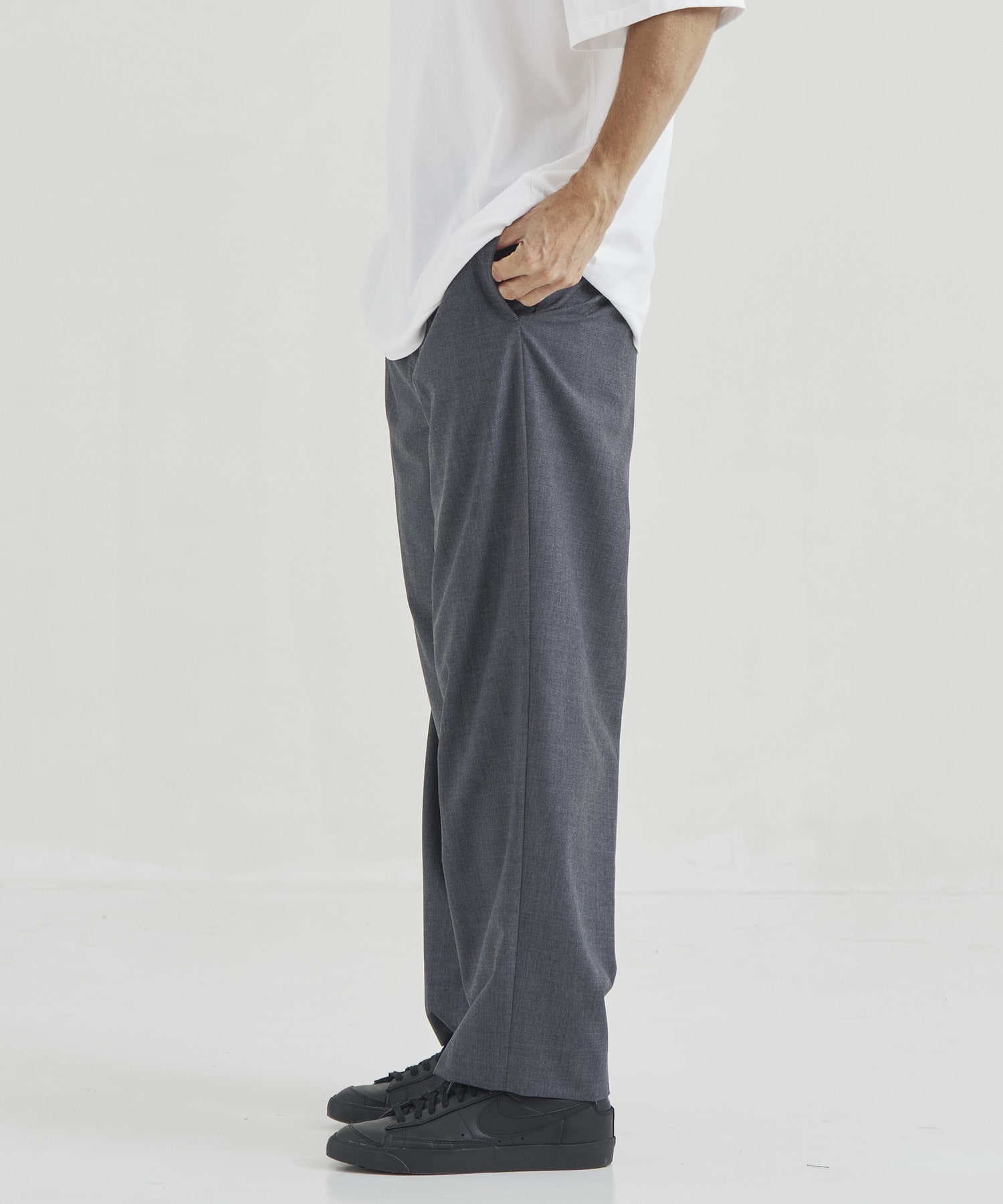 WOOL TORPICAL LOOSE FIT PANTS ATON