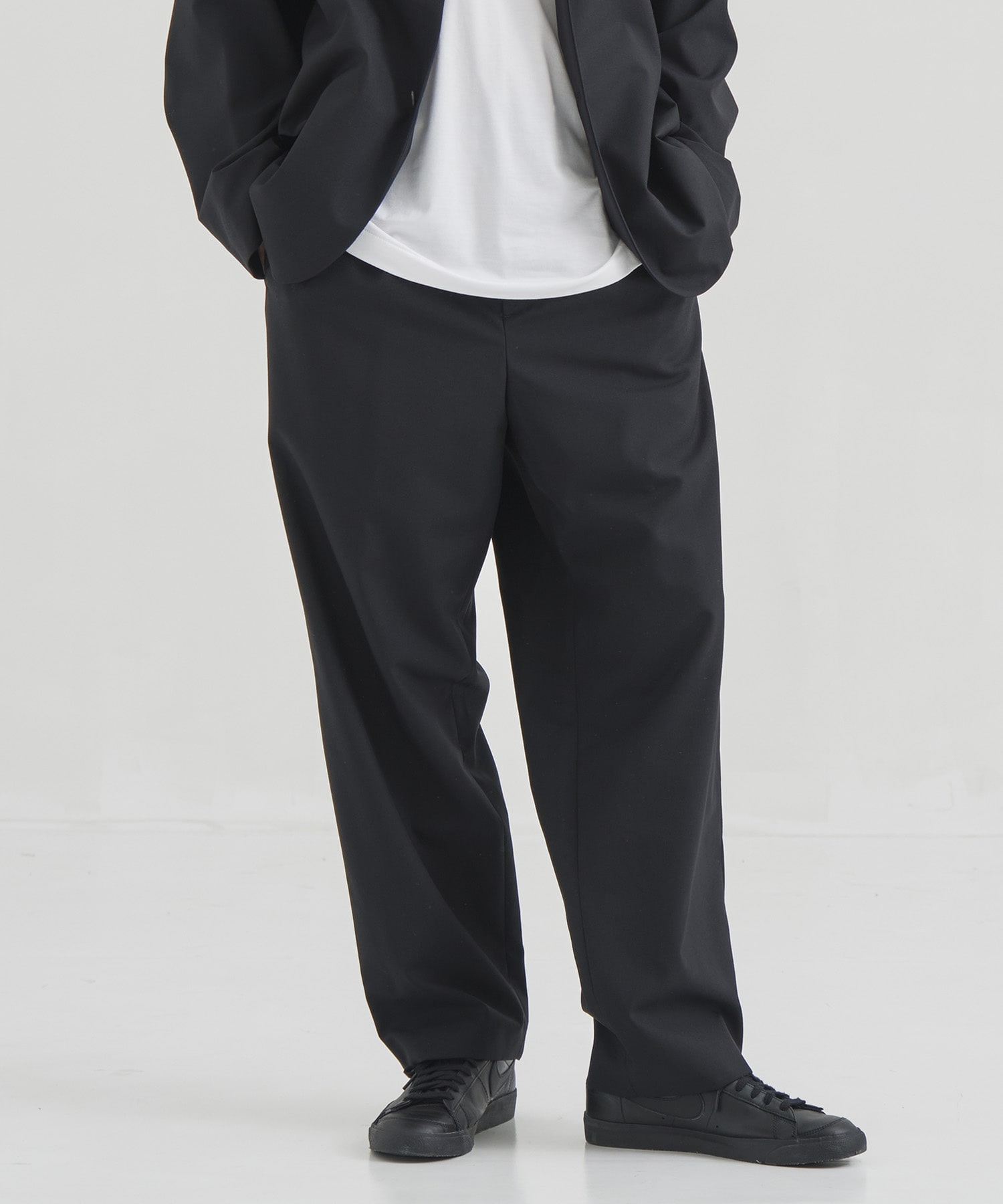 WOOL TORPICAL LOOSE FIT PANTS ATON