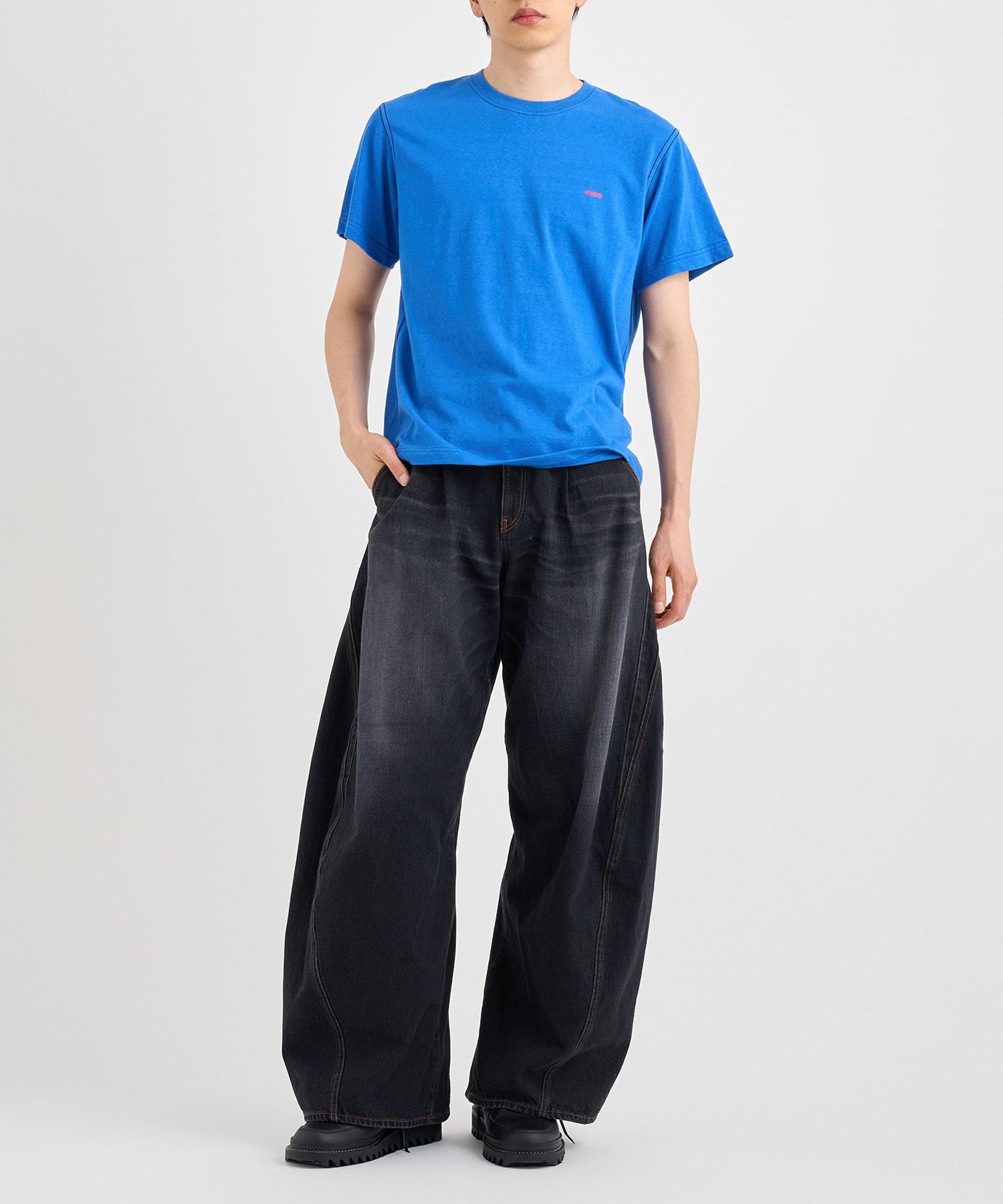 3D cutting denim pants 