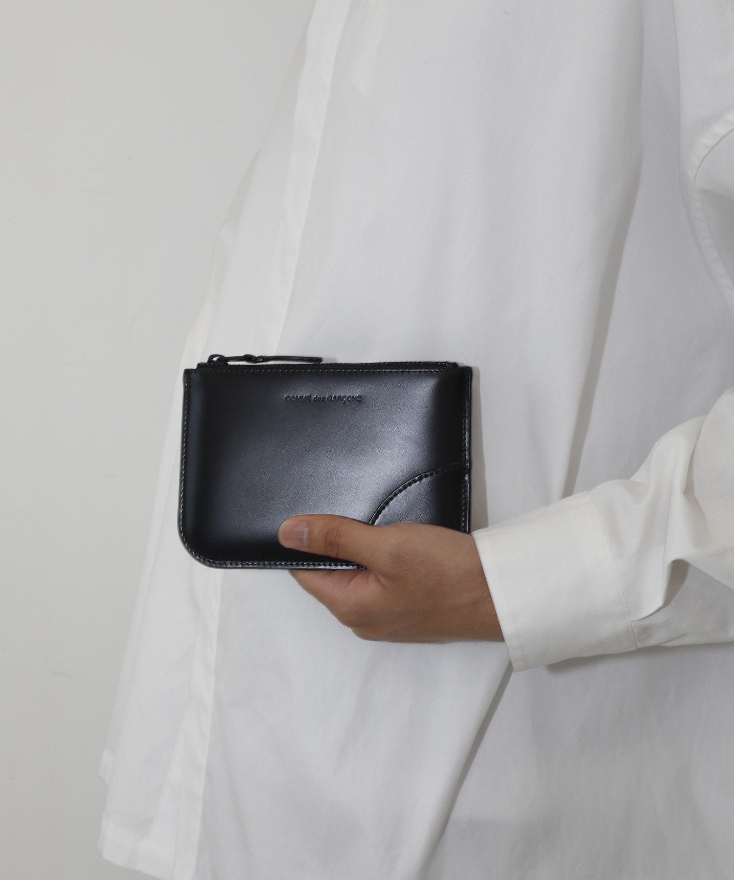 VERY BLACK LEATHER LINE E ZIP CASE Wallet Comme des Garcons