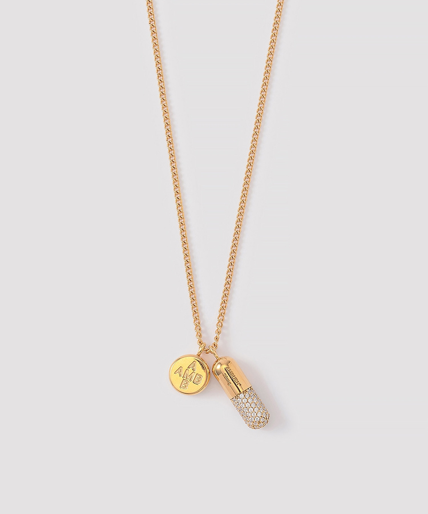 PAVE PILL CHARM NECKLACE PAVE PILL CHARM NECKLACE AMBUSH