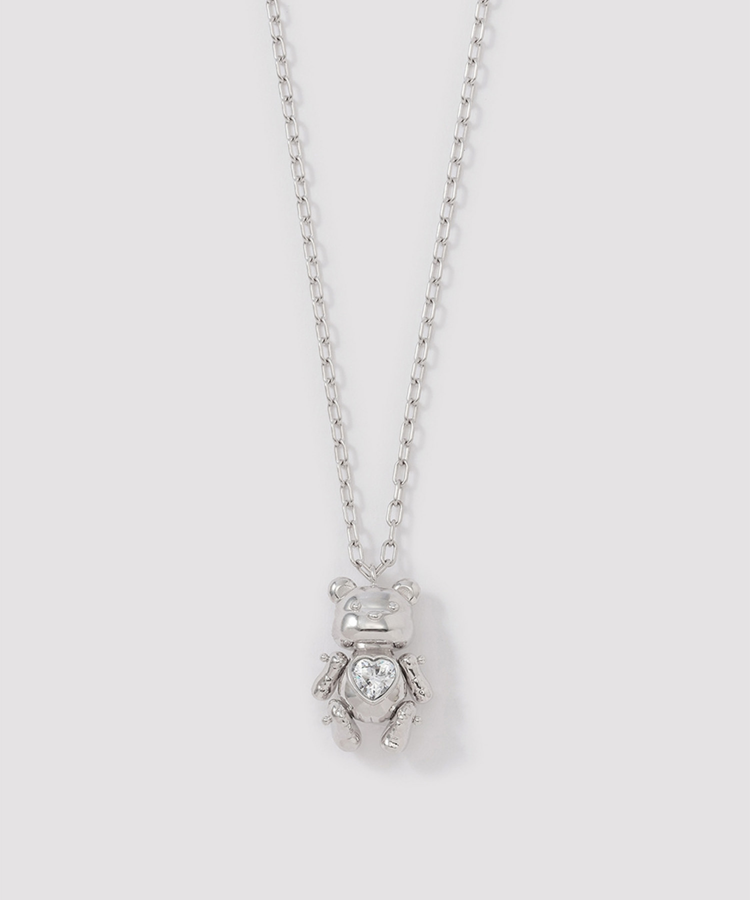 TEDDY BEAR HEART CHARM NECKLACE AMBUSH