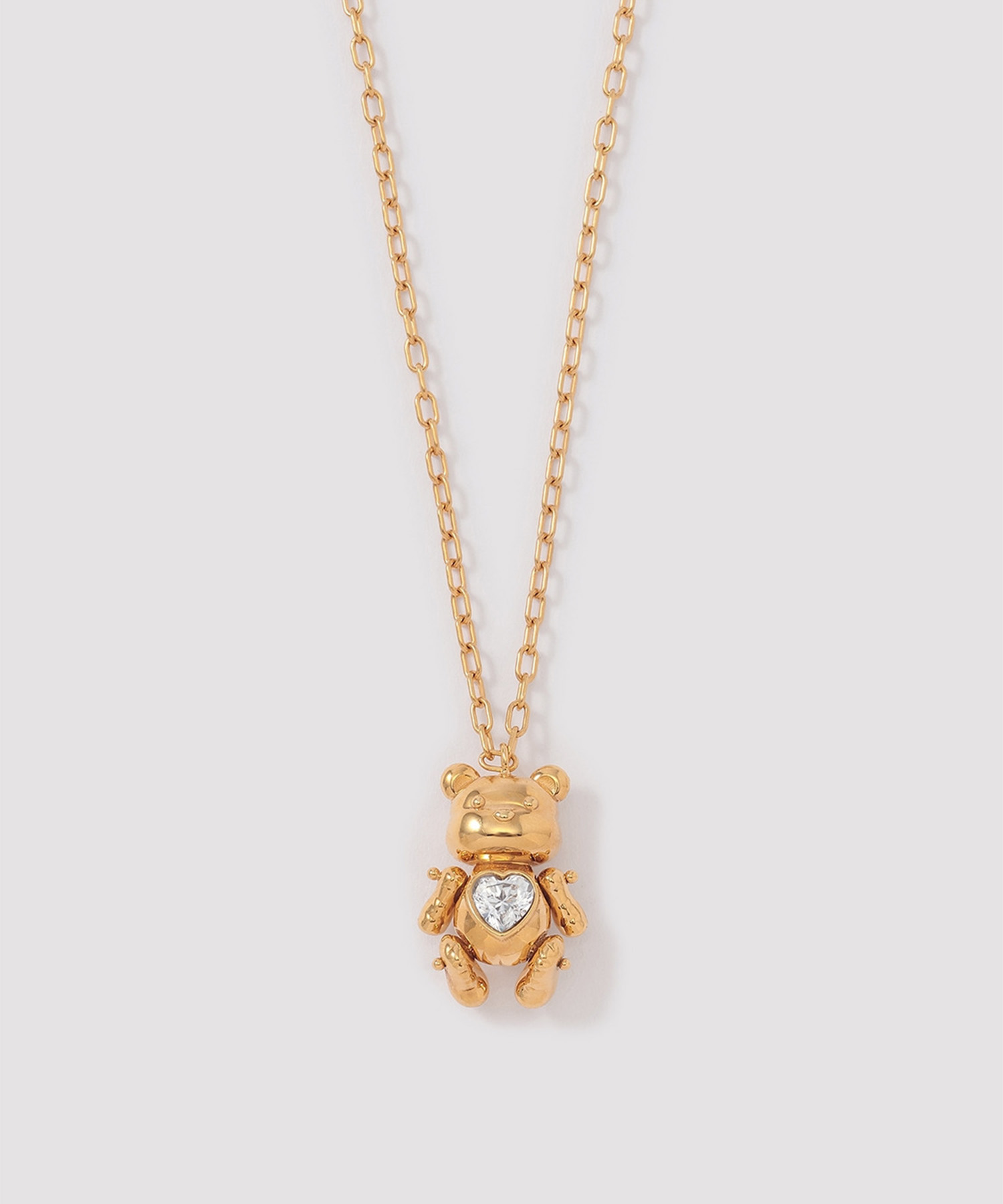 TEDDY BEAR HEART CHARM NECKLACE AMBUSH