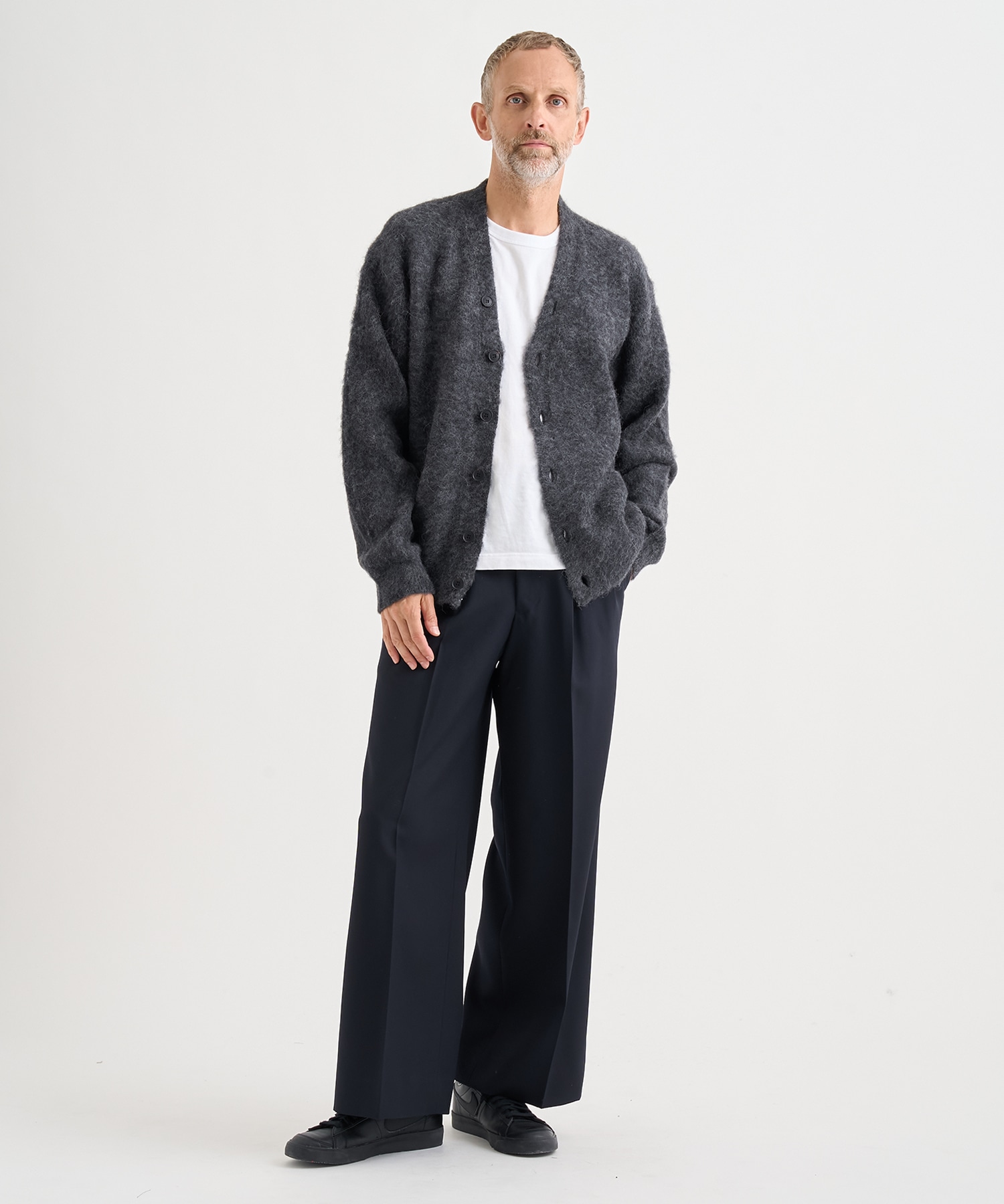 3Color Mix Baby Alpaca Cardigan | YOKE