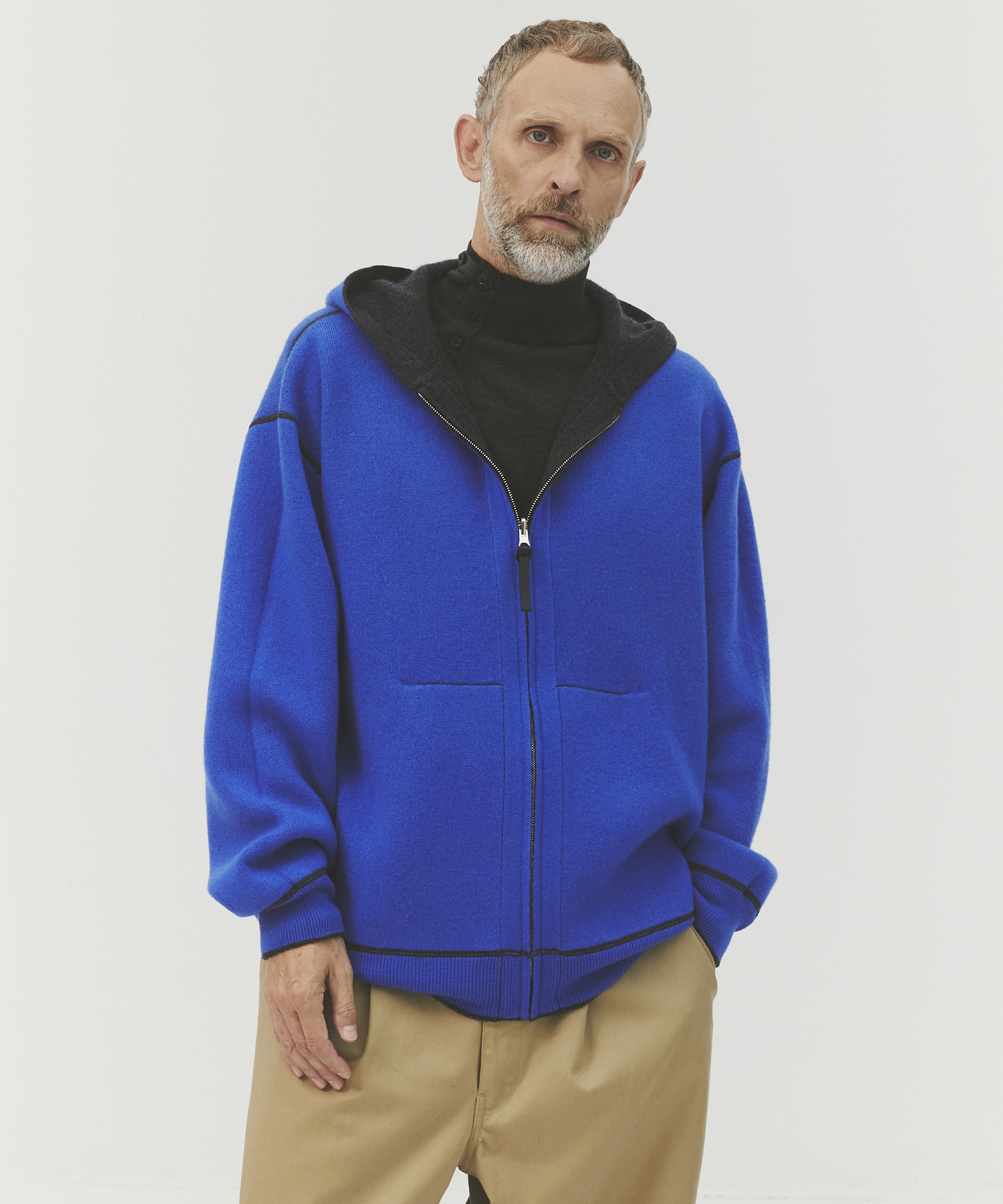 【MENS】CASHMERE REVERSIBLE ZIP UP HOODIE CASHMERE CASHMERE