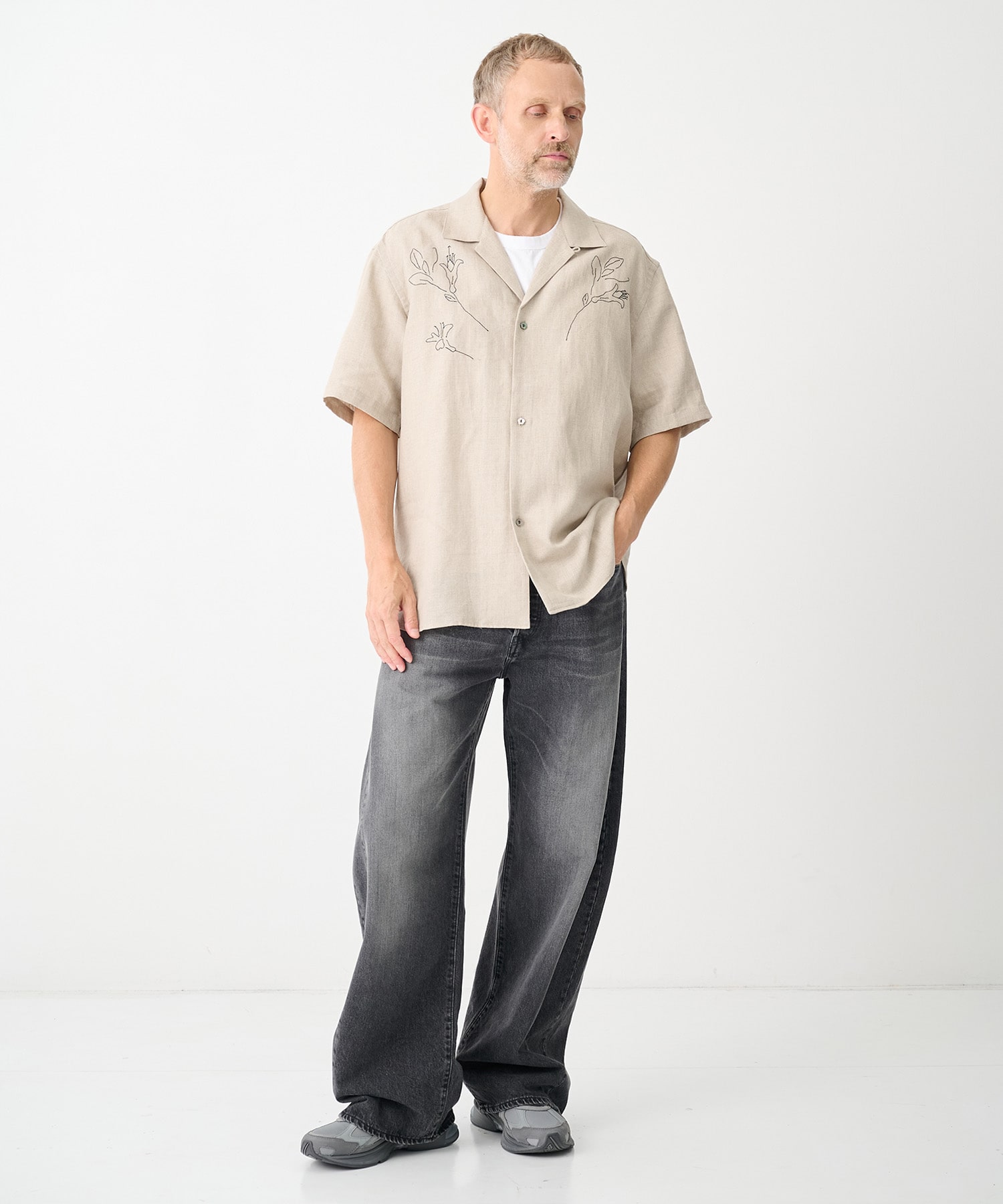 別注THE SS SHIRT LINEN EMBROIDERY TANAKA