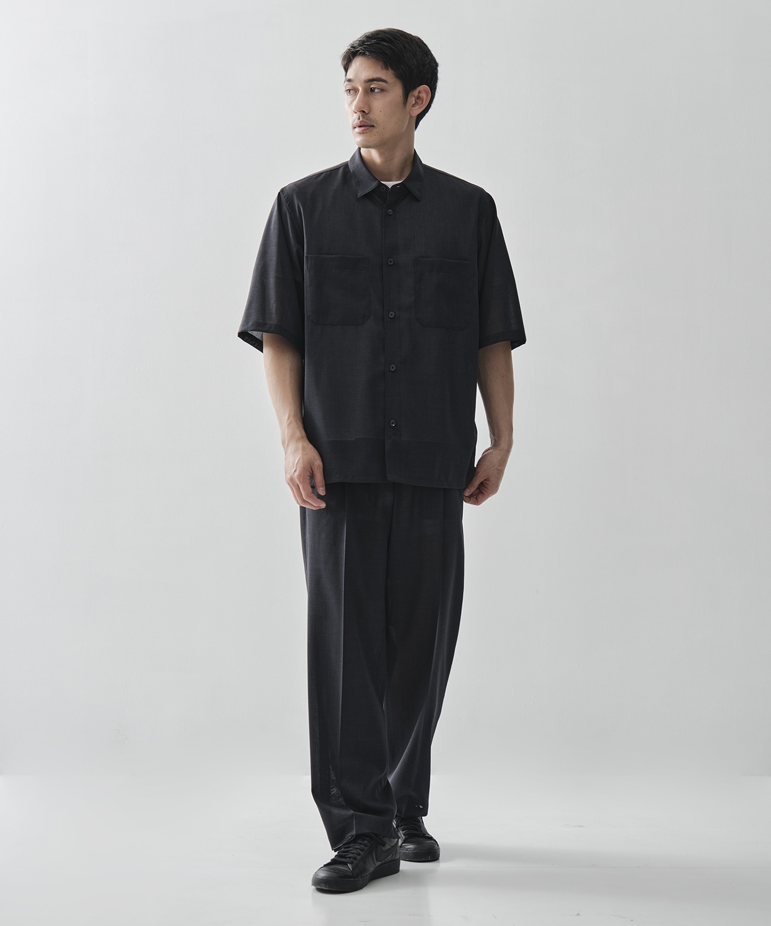 別注TWIST WOOL GAUZE SHORT SLEEVE SHIRT ATON