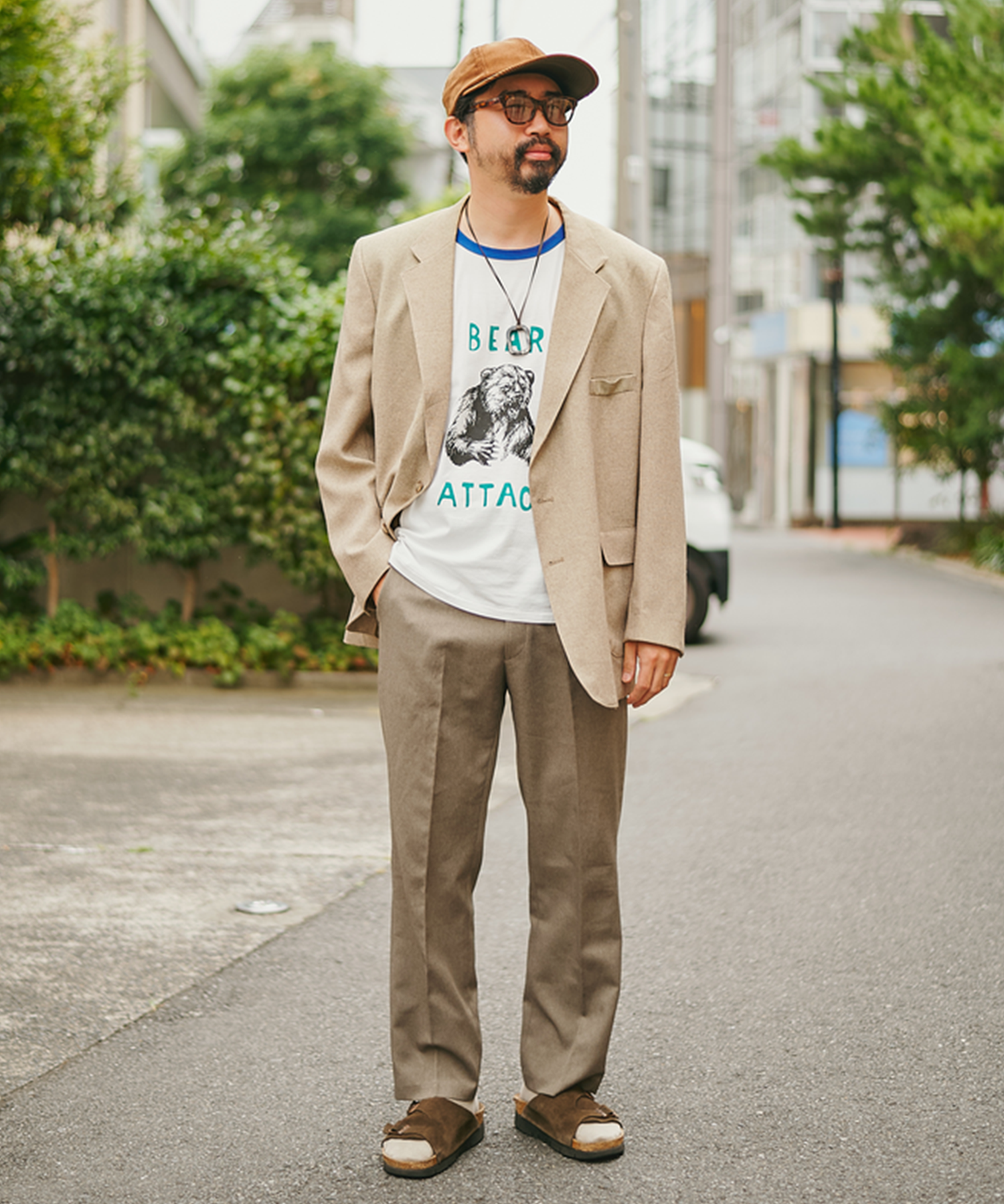 【エヌハリウッド】〈別注〉復刻 BEAR ATTACKS Ringer T-SHIRT N.HOOLYWOOD