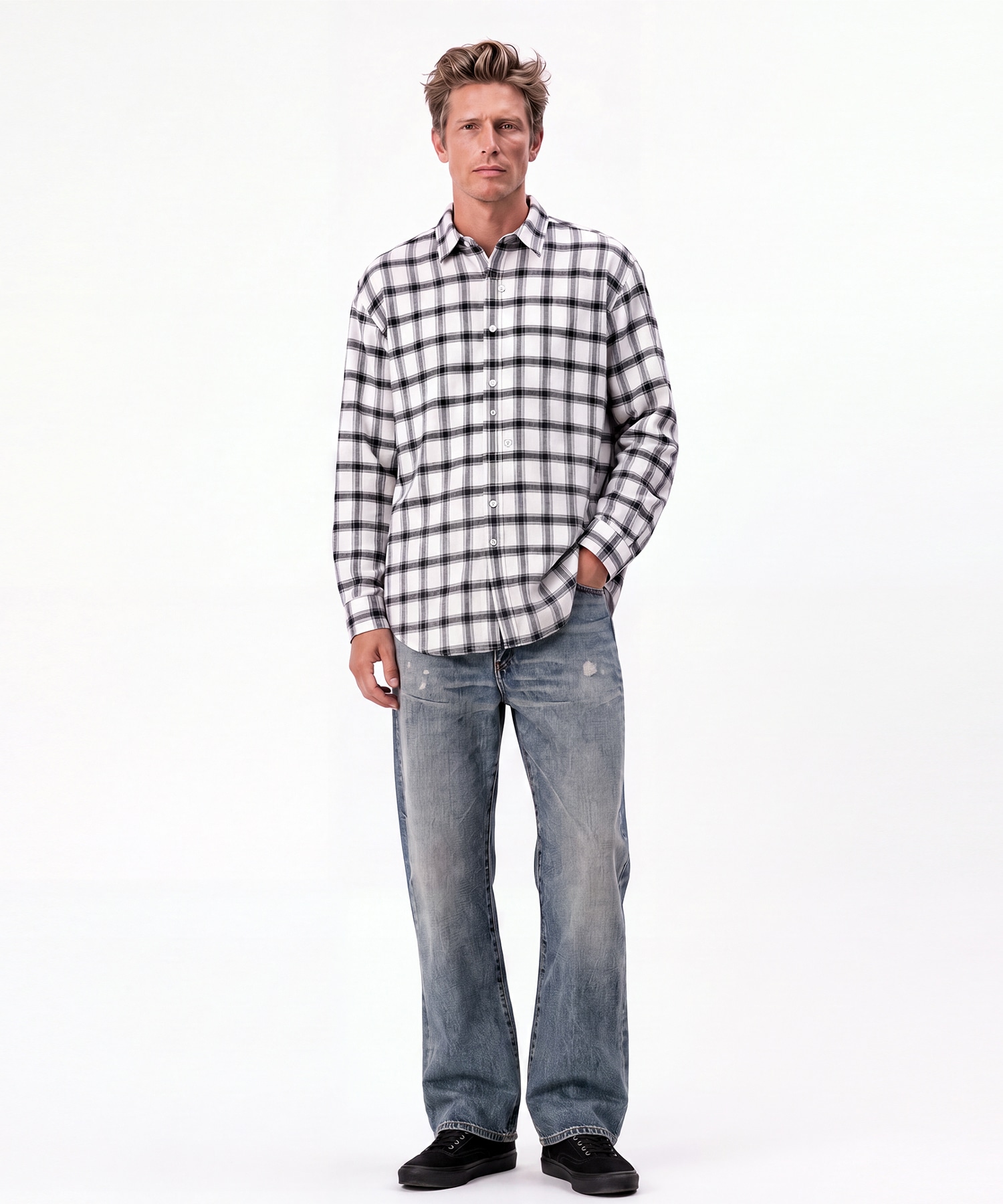 【エヌハリウッド】〈別注〉復刻 Random Button L/S Shirts N.HOOLYWOOD