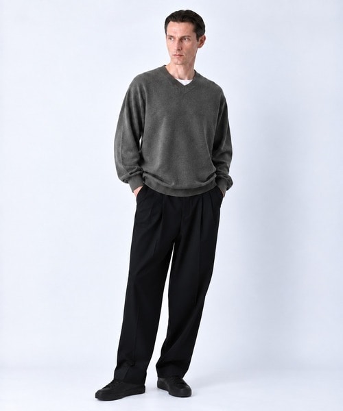 別注TRIPLE PLEATED WIDE TROUSERS?ORGANIC WOOL SURVIVAL CLOTH MARKAWARE