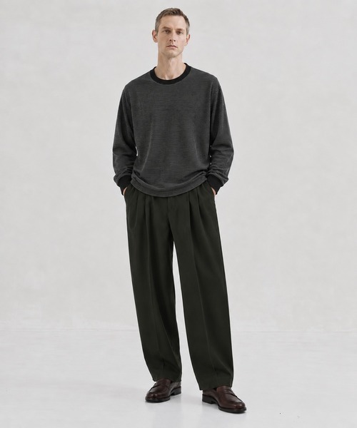 別注TRIPLE PLEATED WIDE TROUSERS?ORGANIC WOOL SURVIVAL CLOTH MARKAWARE