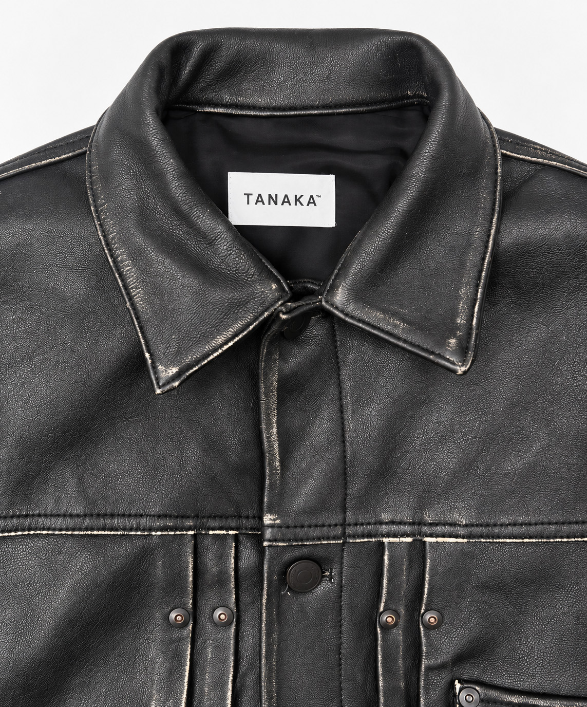 ST-45L-BKW LEATHER JEAN JACKET TANAKA