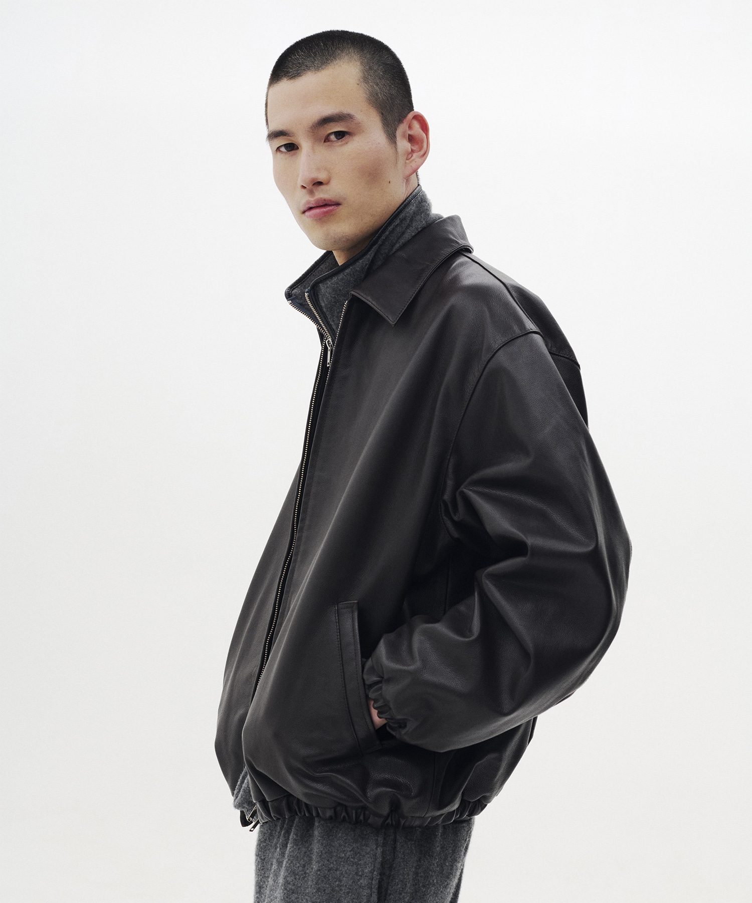 【ヨーク】YK26FW01306B Calf Leather Sports Jacket YOKE