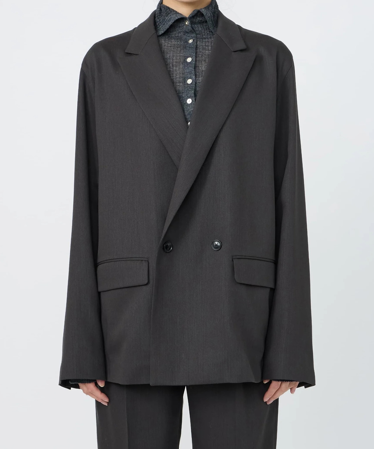 【イレニサ】IH-26FW-J042-NDVT DOUBLE-BREASTED RELAX SHOULDER JACKET IRENISA