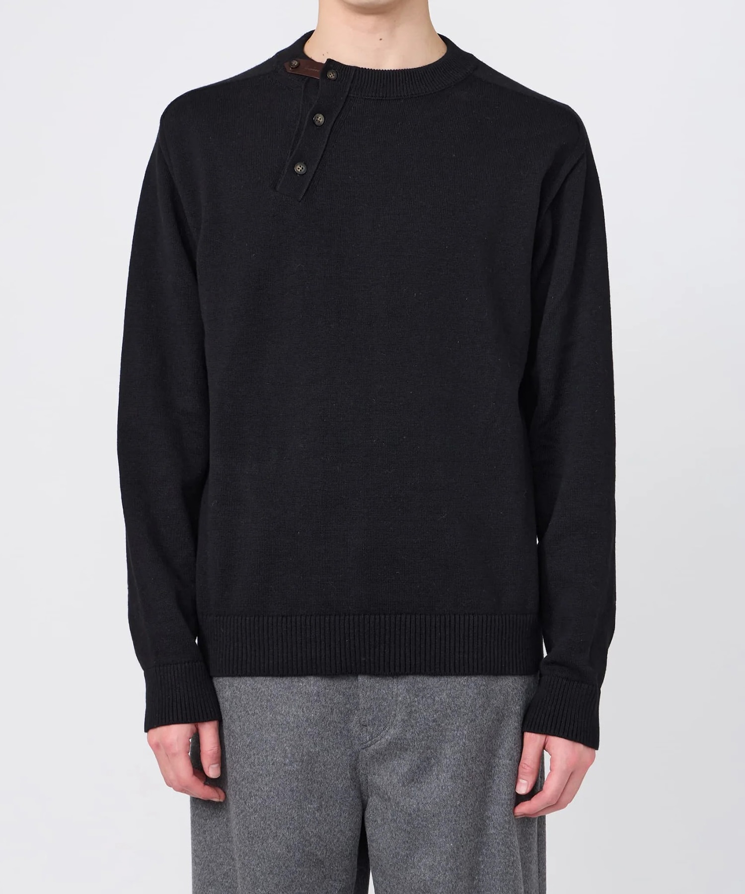 【イレニサ】IH-26FW-K036 LEATHER TAB KNIT PULLOVER IRENISA