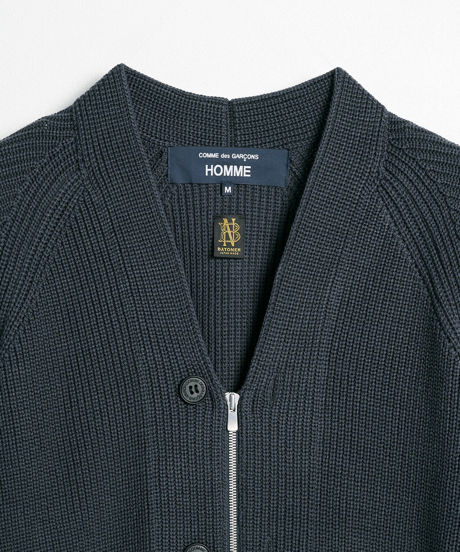 【コムデギャルソンオム】HR-N002-051×BATONER Zip Knit Cardigan COMME des GARCONS HOMME