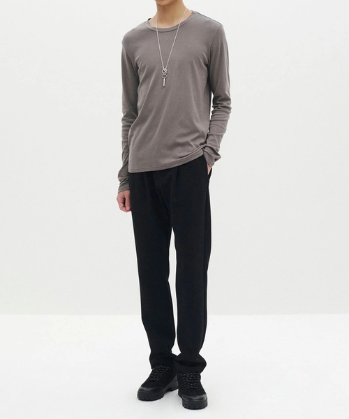 AP62-062 PE STRETCH DOUBLE CLOTH REGULAR FIT 1TUCK TROUSERS ATTACHMENT