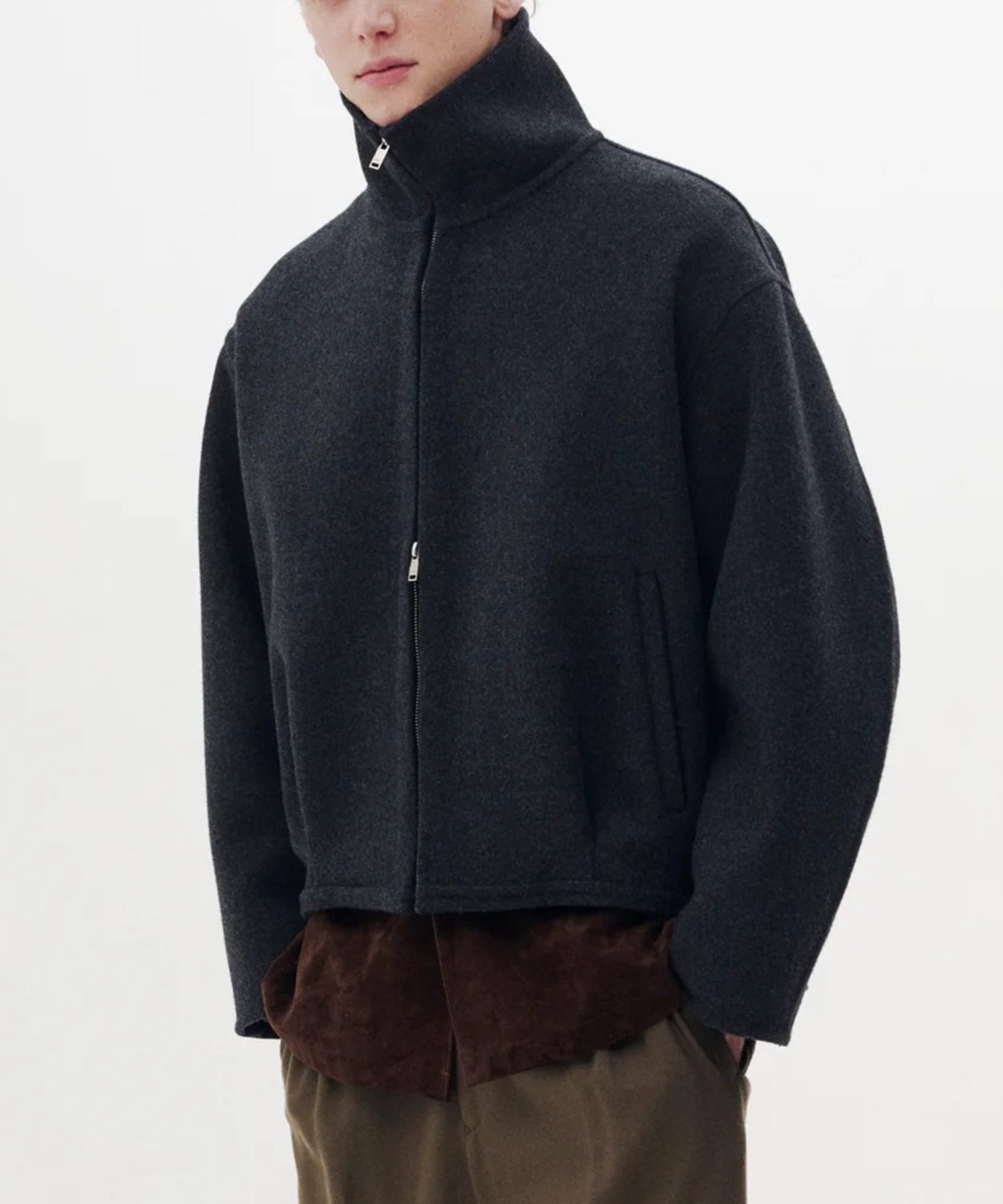 【ヨーク】YK26FW01318B Wool Cashmere Balloon Silhouette Blouson YOKE